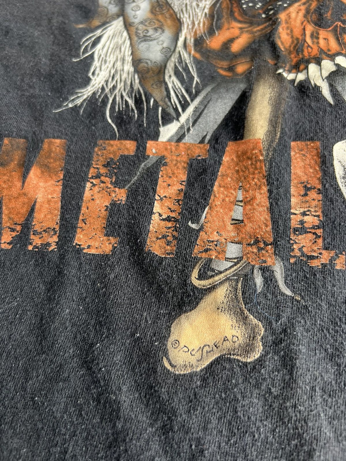 Band Tees Vintage Metallica PUSHEAD 80s Artwork Black Large Tees Shirt Size US L / EU 52-54 / 3 - 5 Thumbnail