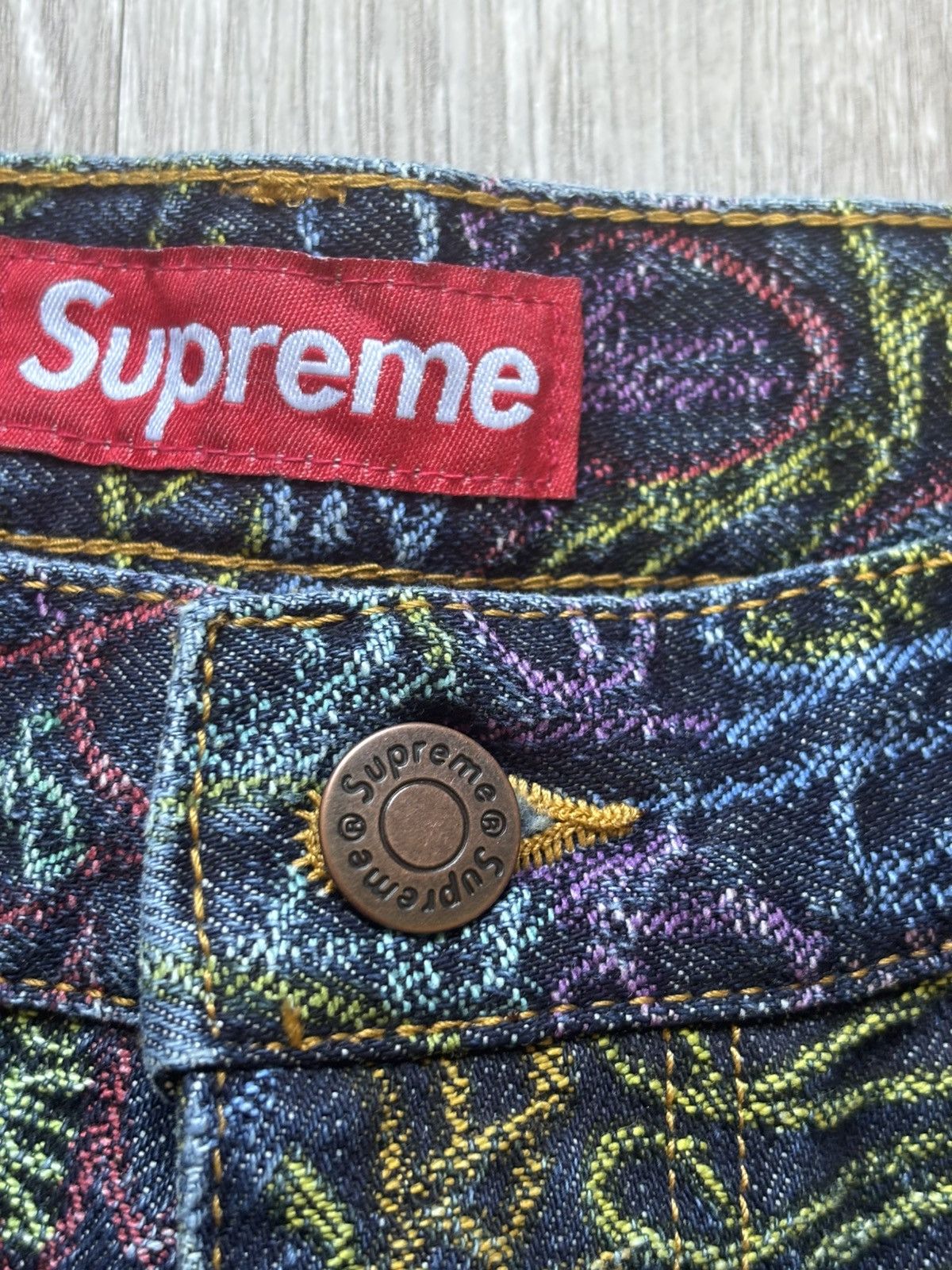Supreme Supreme Handwriting Double Knee Denim Shorts Size US 34 / EU 50 - 5 Thumbnail