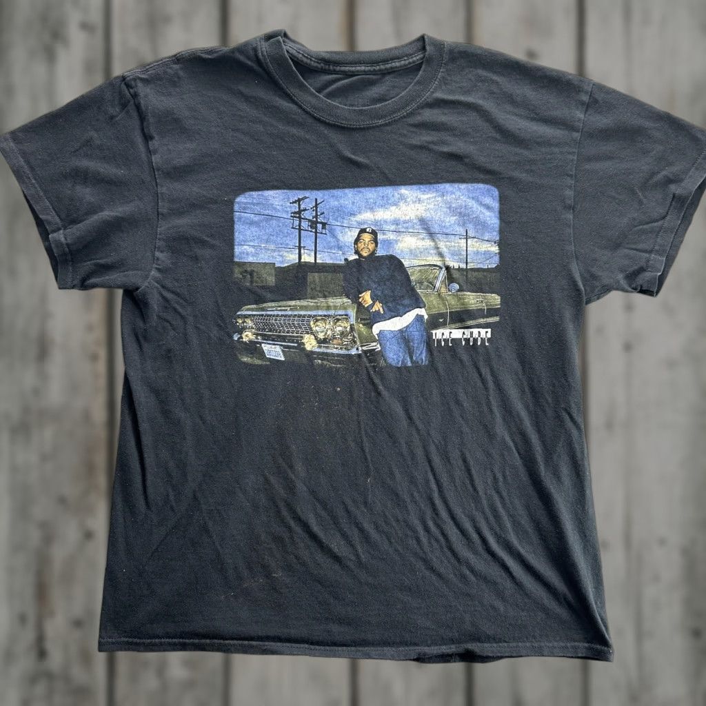 Vintage VINTAGE Ice Cube Shirt Mens Large Black Hip Hop West Coast 90s Tee Graphic Print Crew Neck Short Sleeve Mens Size US L / EU 52-54 / 3 - 1 Thumbnail