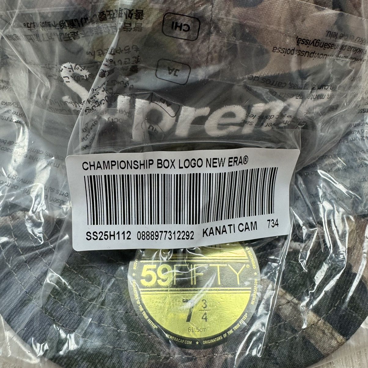 New Era × Supreme Supreme Championship Box Logo Fitted Hat Kanati Camo DS Size ONE SIZE - 6 Thumbnail