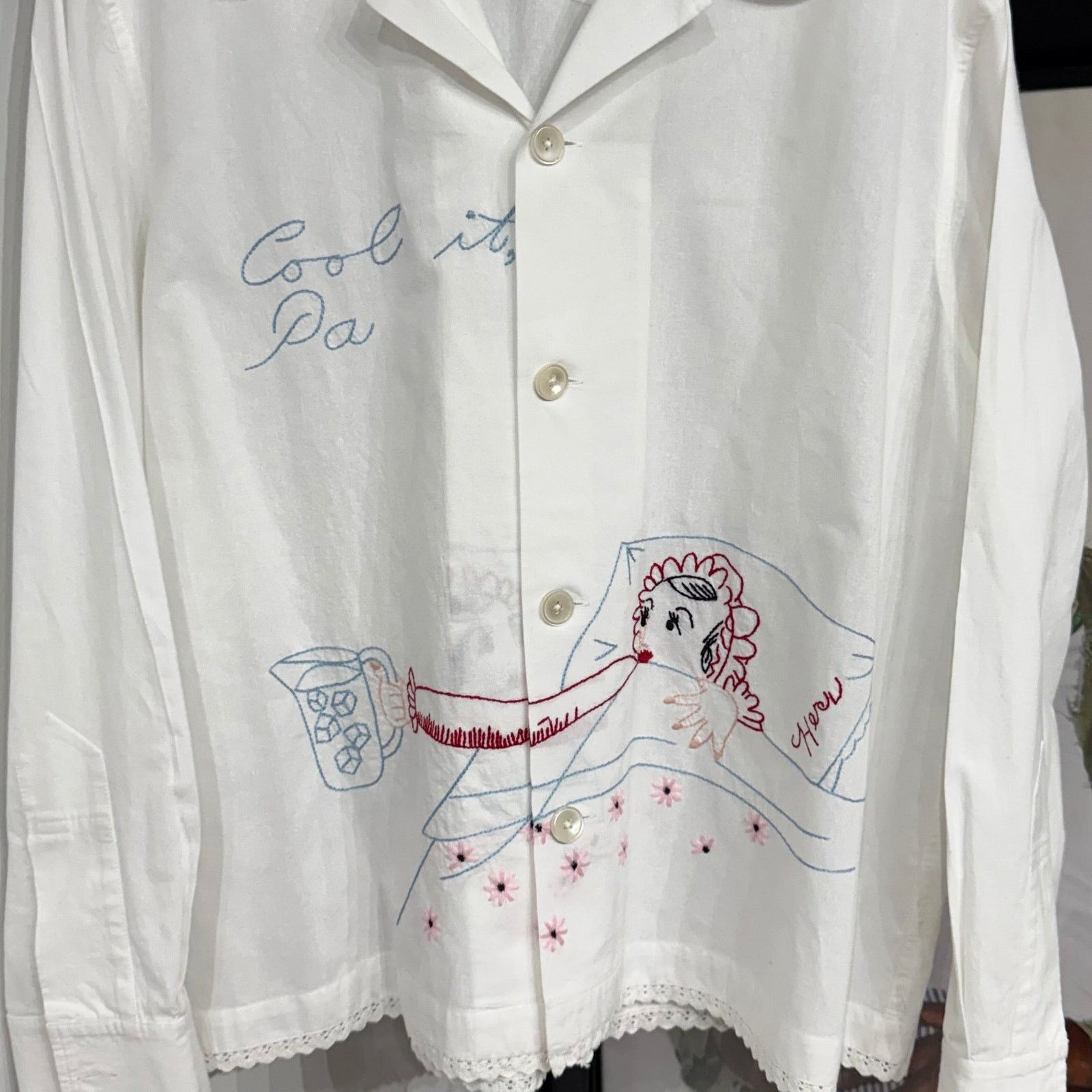 Bode Bode "His-and-Hers" Embroidered cotton shirt - XL Size US XL / EU 56 / 4 - 3 Thumbnail