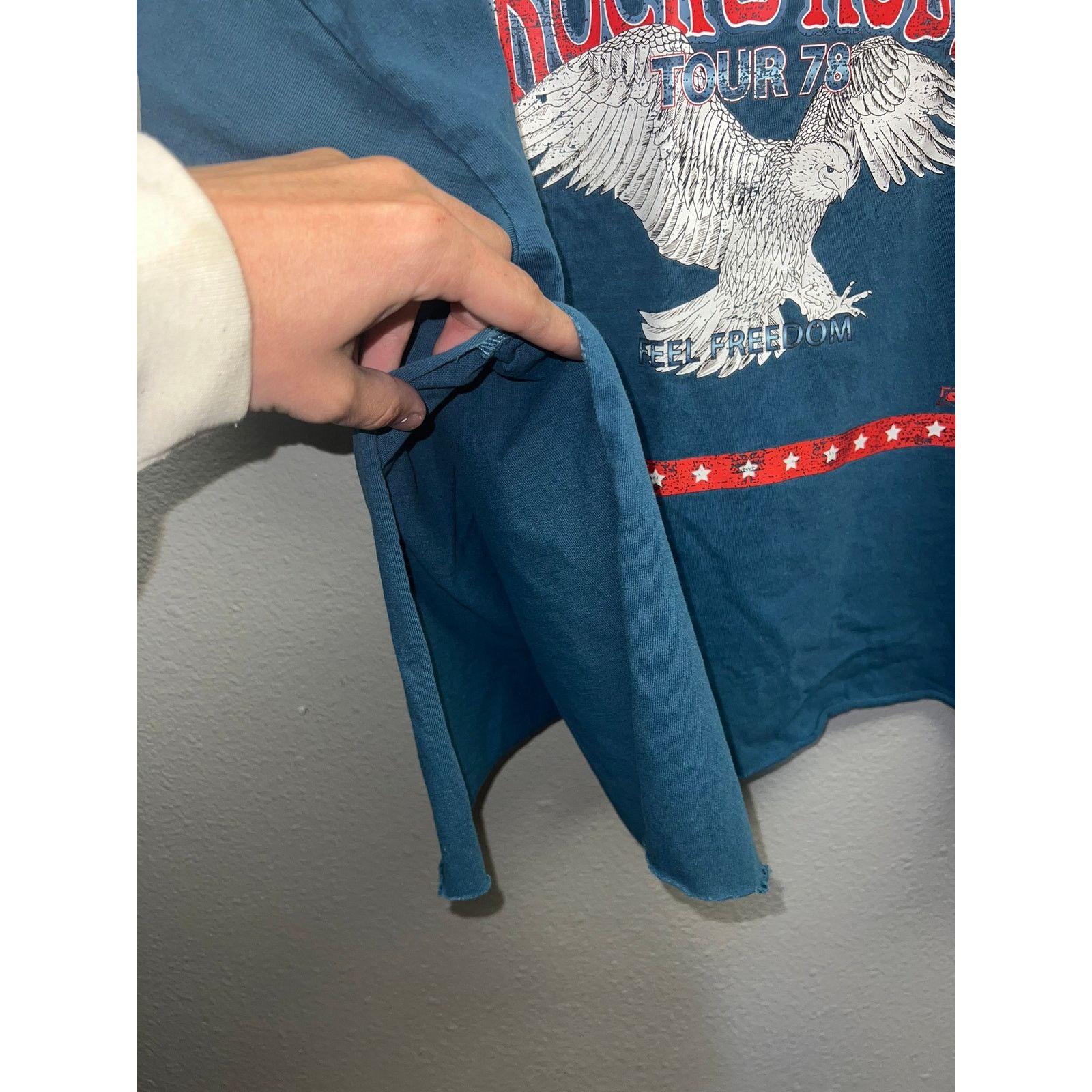 Vintage Womens Rock & Roll Top Shirt Vintage Style Eagle Blue Tee M Size M / US 6-8 / IT 42-44 - 6 Thumbnail