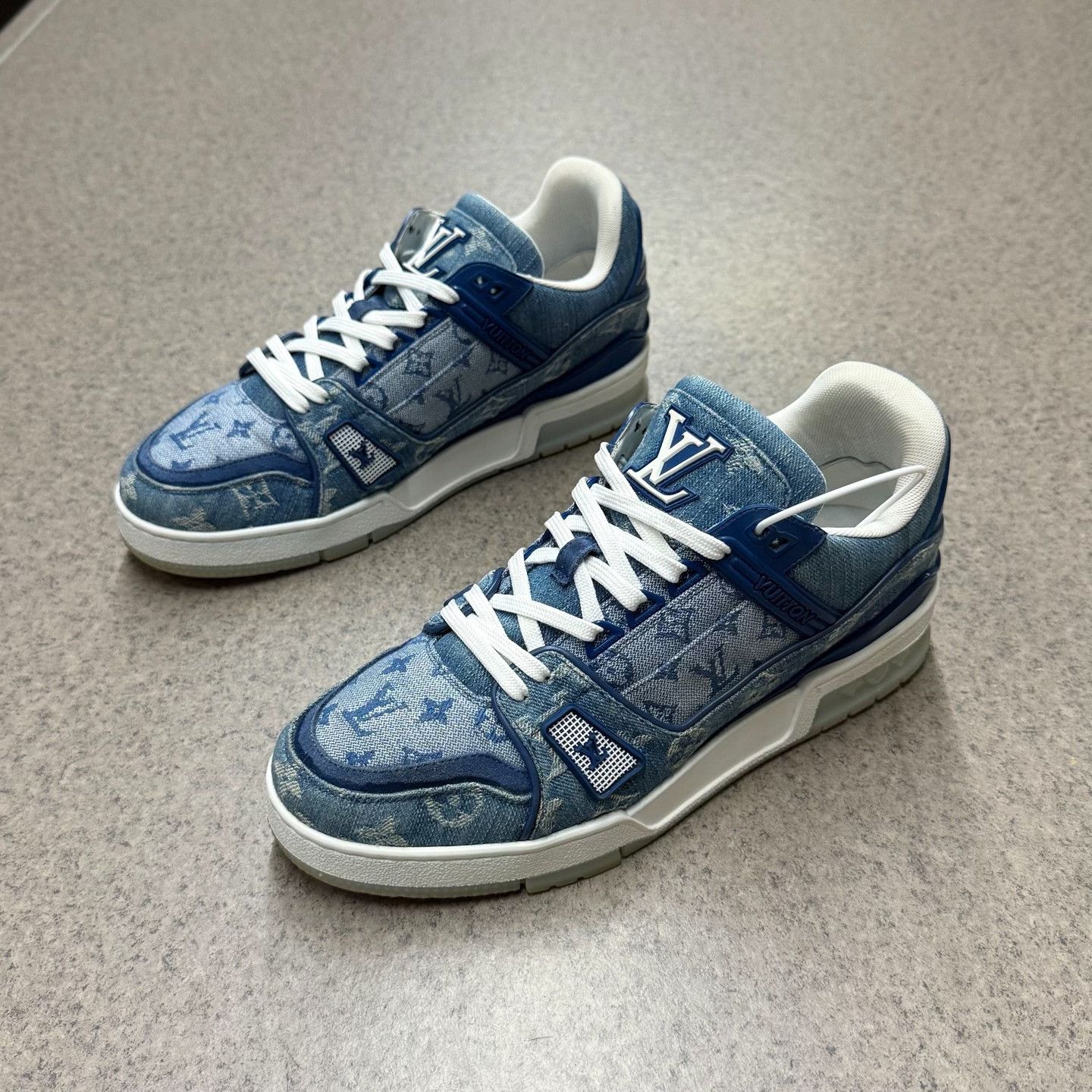 Louis Vuitton Louis Vuitton Training Denim Blue Lowtop Sneakers us_9 Women Size US 9 / IT 39 - 1 Thumbnail