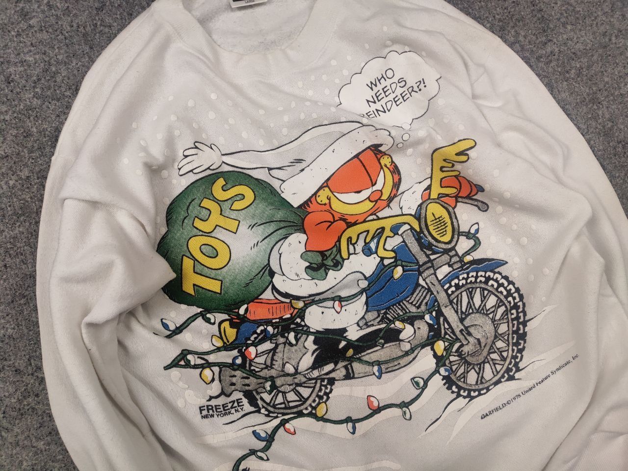 Tultex Rare Vintage 1978's Garfield Printed Logo Freeze Sweatshirt Size US L / EU 52-54 / 3 - 8 Thumbnail