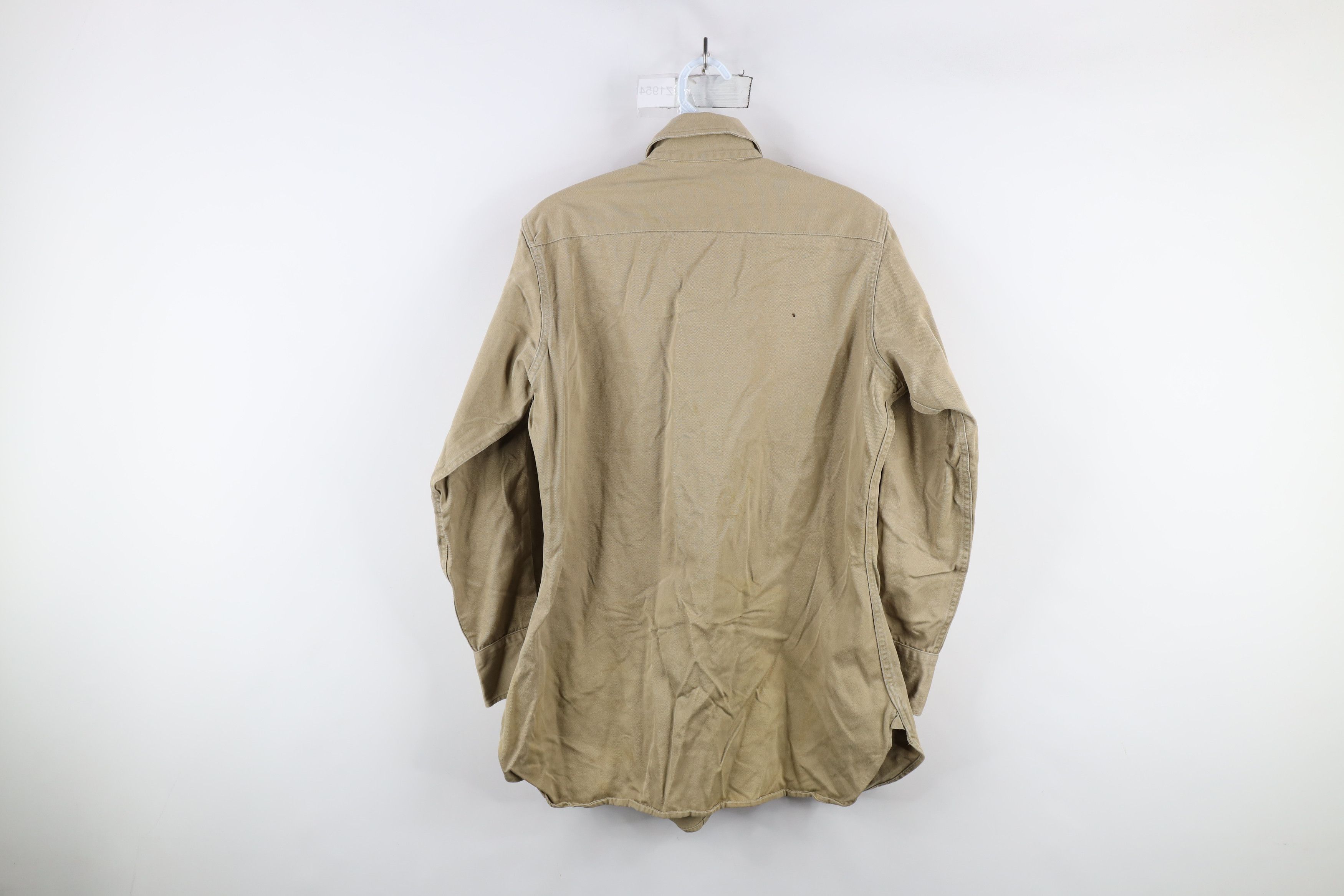 Vintage Vintage 40s World War II Army Patch Field Shirt Beige USA Size US M / EU 48-50 / 2 - 13 Thumbnail