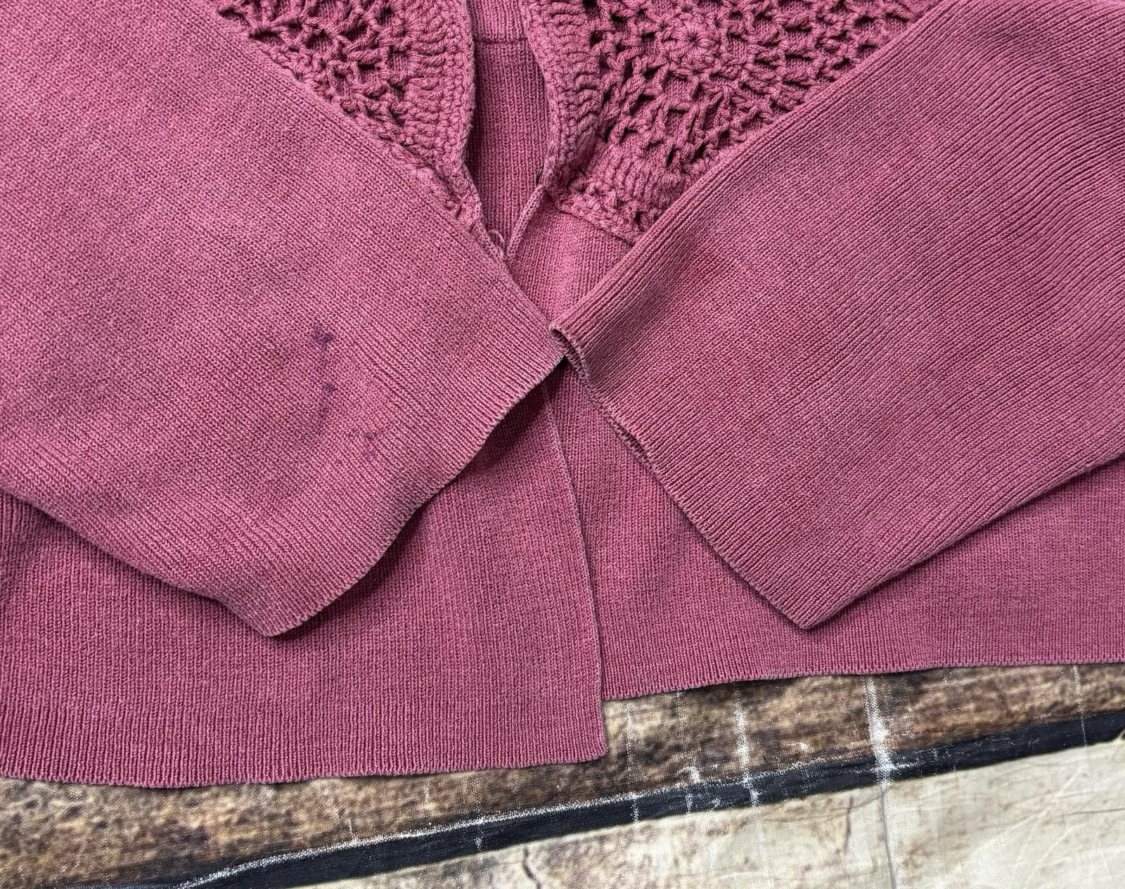 Alfani VTG Alfani Cardigan Sweater Womens MP Silk Open Knit Clasp Size M / US 6-8 / IT 42-44 - 6 Thumbnail