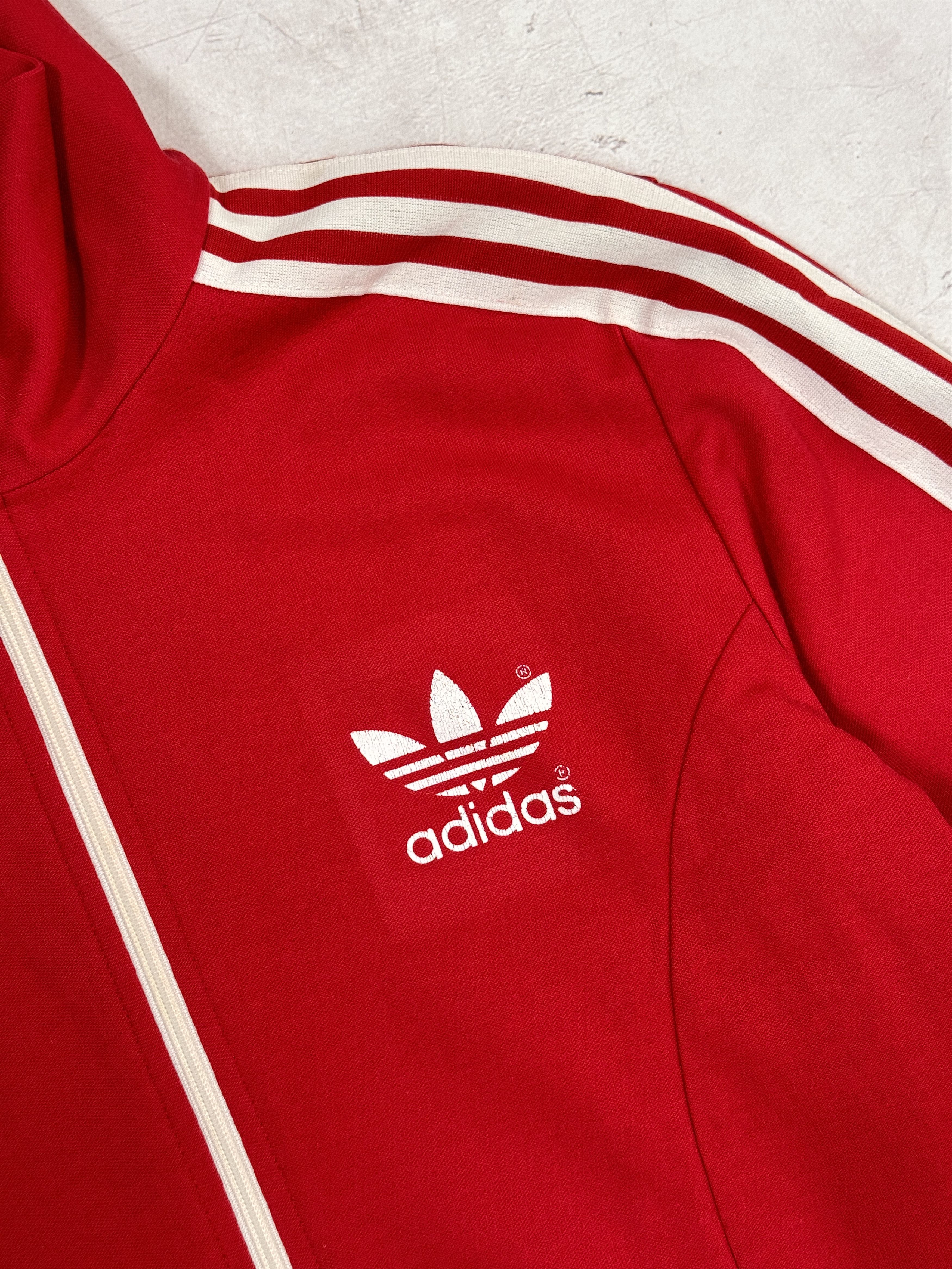 Adidas 80s Adidas Track Jacket HONG KONG Red Color & White Stripes Size US M / EU 48-50 / 2 - 6 Thumbnail