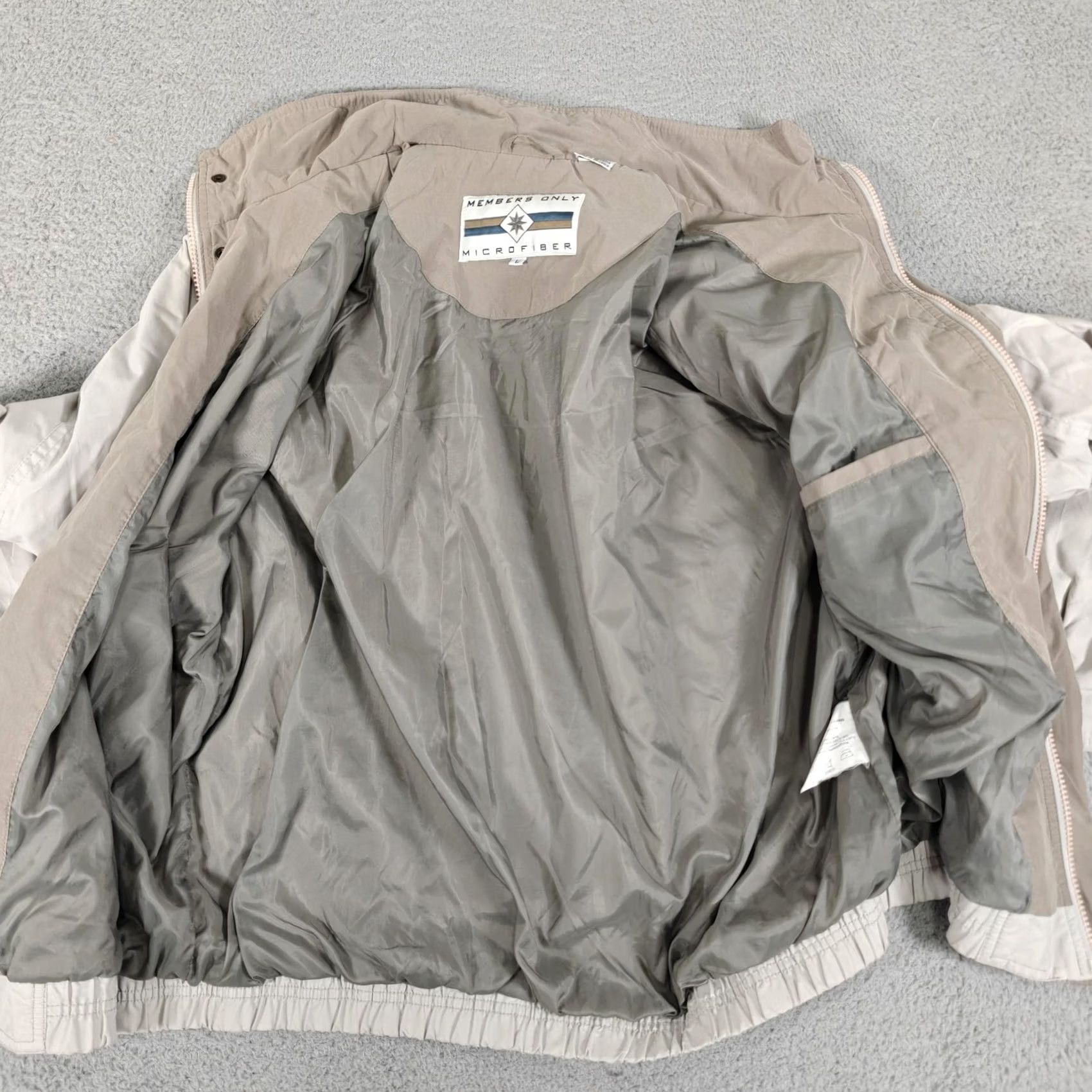 Members Only Members Only Jacket Mens Large Microfiber Full Zip Windbreaker Coat Pockets Beige Regular Size US L / EU 52-54 / 3 - 7 Thumbnail