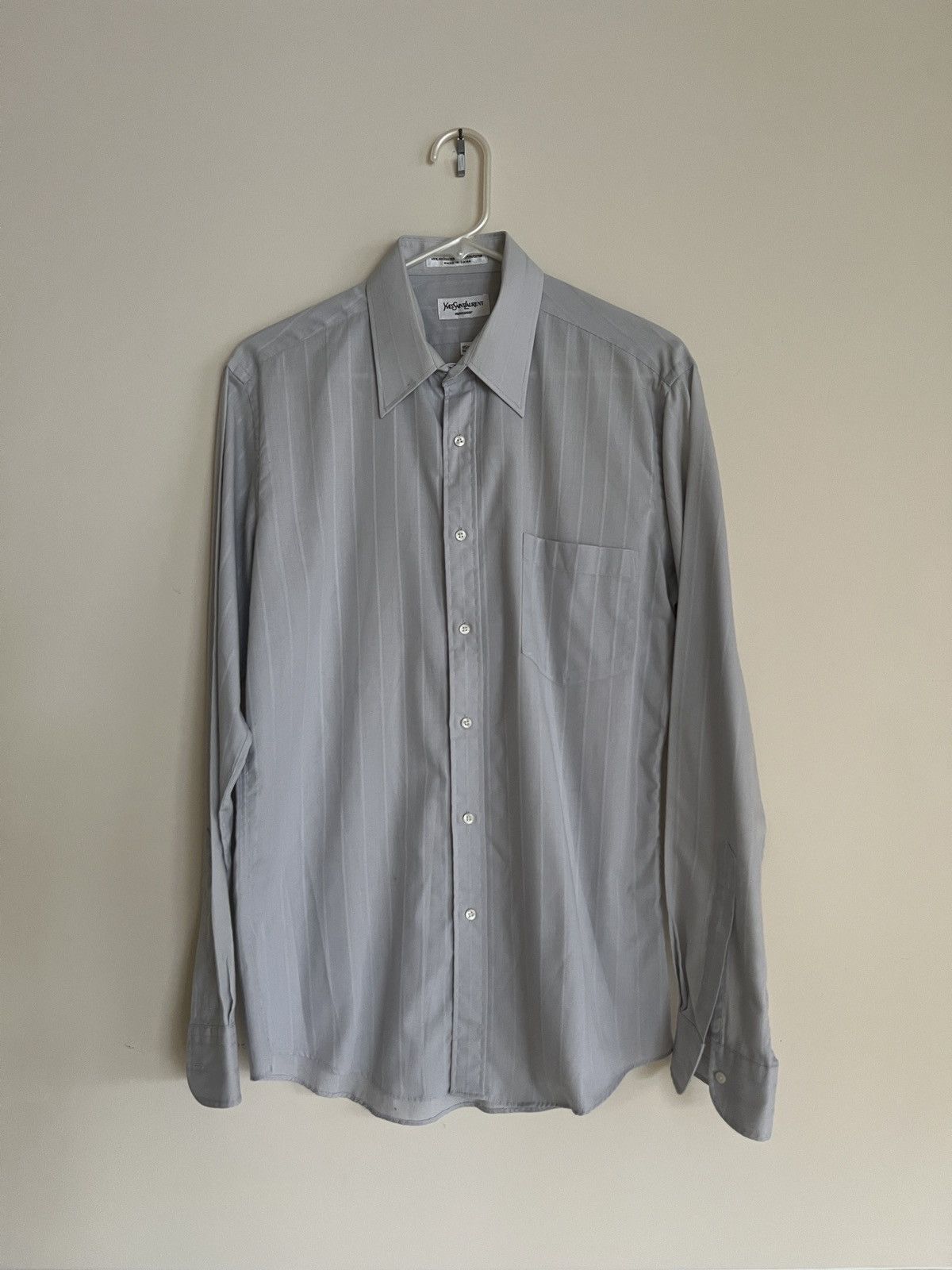 Vintage Yves Saint Laurent - Striped Dress Shirt Size 34S - 1 Thumbnail