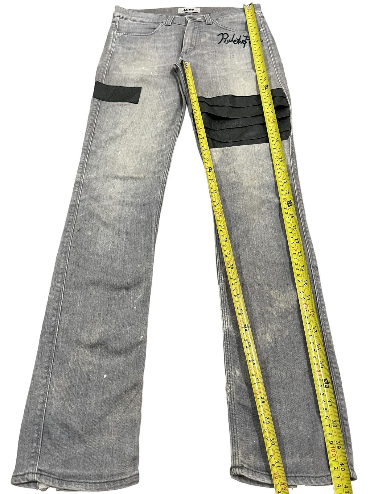Acne Studios Acne Studios Max Tarnish Leather Patches Paint Splat Jeans Size US 29 - 18 Thumbnail