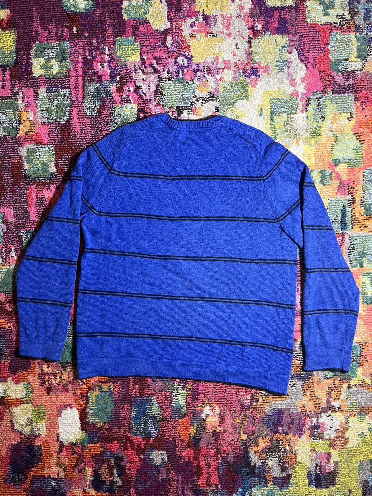 Nautica × Vintage Nautica Blue Black Striped Sweater XL Size US XL / EU 56 / 4 - 2 Thumbnail