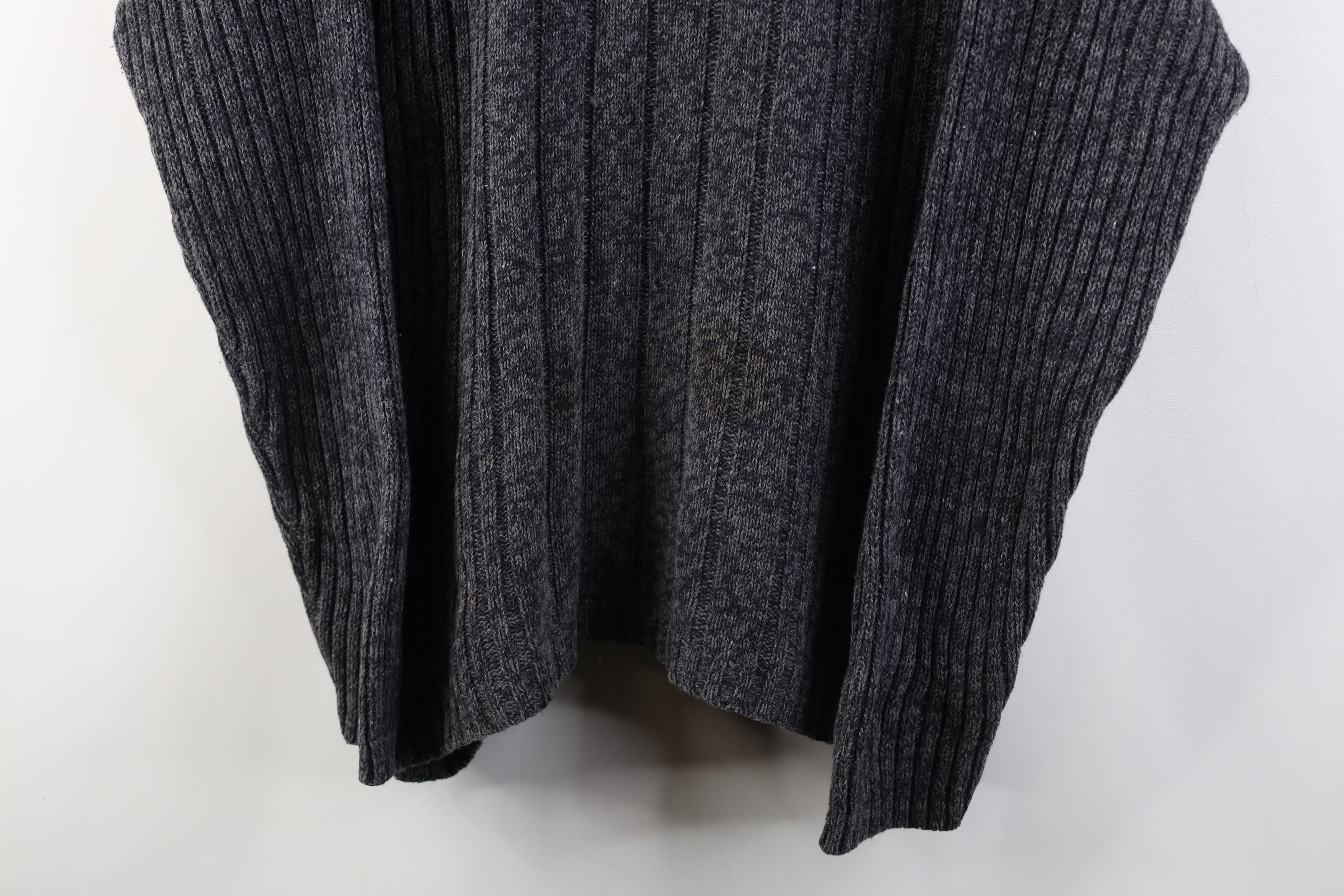 Vintage Vintage 90s Streetwear Ribbed Knit Henley Sweater Gray Size US XL / EU 56 / 4 - 3 Thumbnail