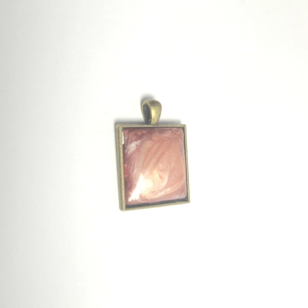 Handmade Rose resin bronze tone pendant Size ONE SIZE - 2 Thumbnail