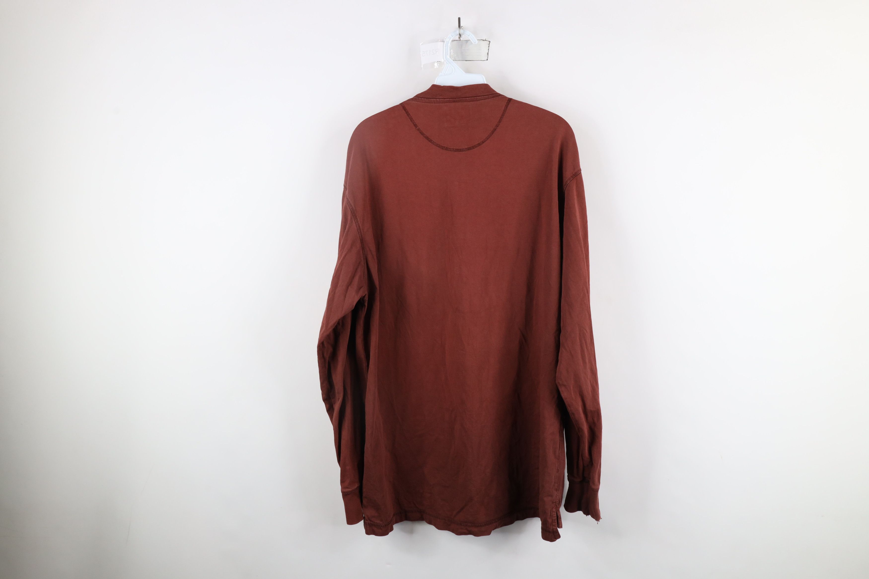 Cabelas × Vintage Vintage 90s Cabelas Long Sleeve Henley T-Shirt Cotton Brown Size US L / EU 52-54 / 3 - 10 Thumbnail