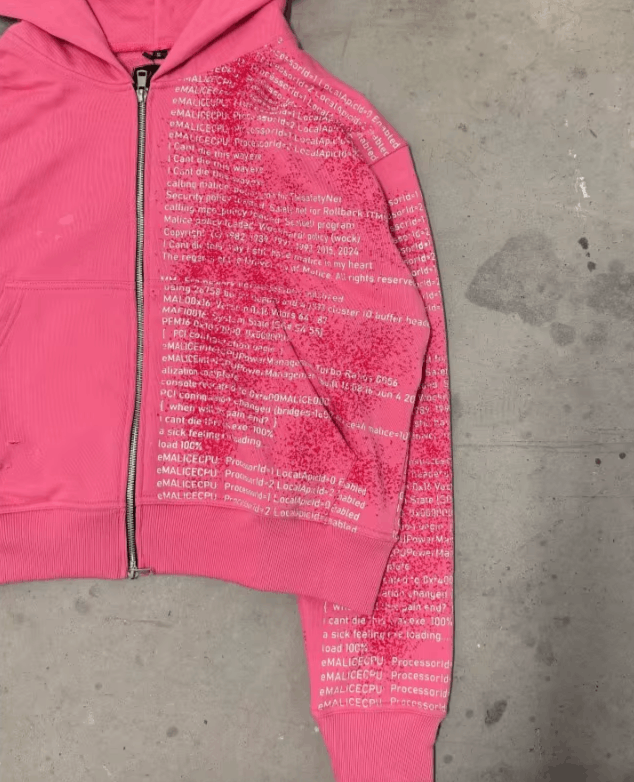 Japanese Brand Letter Print Spliced ​​Pink Zipper Hoodie Size US M / EU 48-50 / 2 - 5 Thumbnail