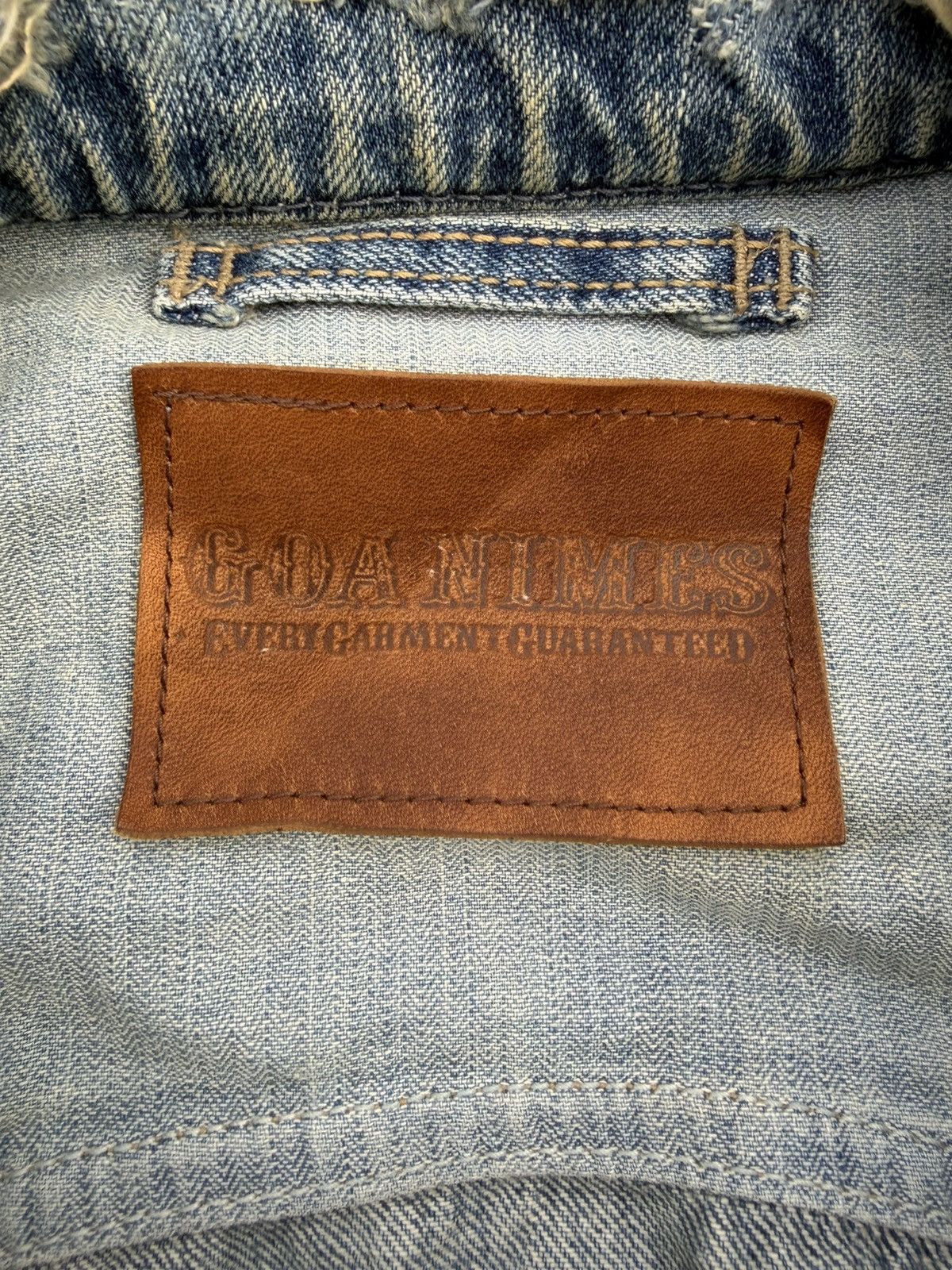 GOA RARE💥GOA NIMES SELVEDGE RUSTY PUNK DOSTRESSED DENIM JACKET Size US M / EU 48-50 / 2 - 12 Thumbnail