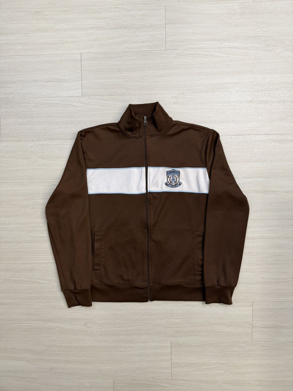 Aeropostale Y2K Aeropostale Full Zip Up Brown Striped Track Jacket Size US L / EU 52-54 / 3 - 1 Thumbnail