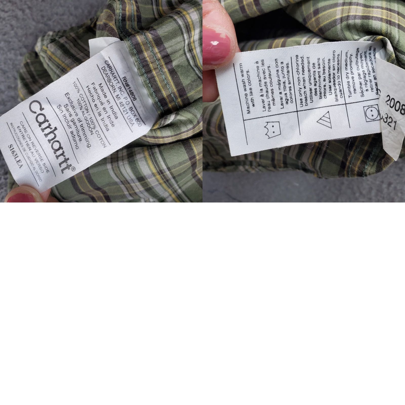Carhartt Carhartt Shirt Mens LT Multi Plaid Short Sleeve Collared Button-Down Size US L / EU 52-54 / 3 - 8 Thumbnail
