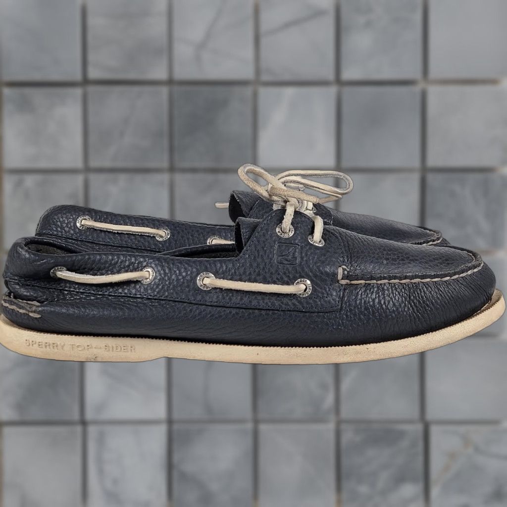 Sperry Sperry Top-Sider Boat Shoes Men 10 Leather Blue Casual Lace Up Deck Sport Shoes Size US M / EU 48-50 / 2 - 1 Thumbnail