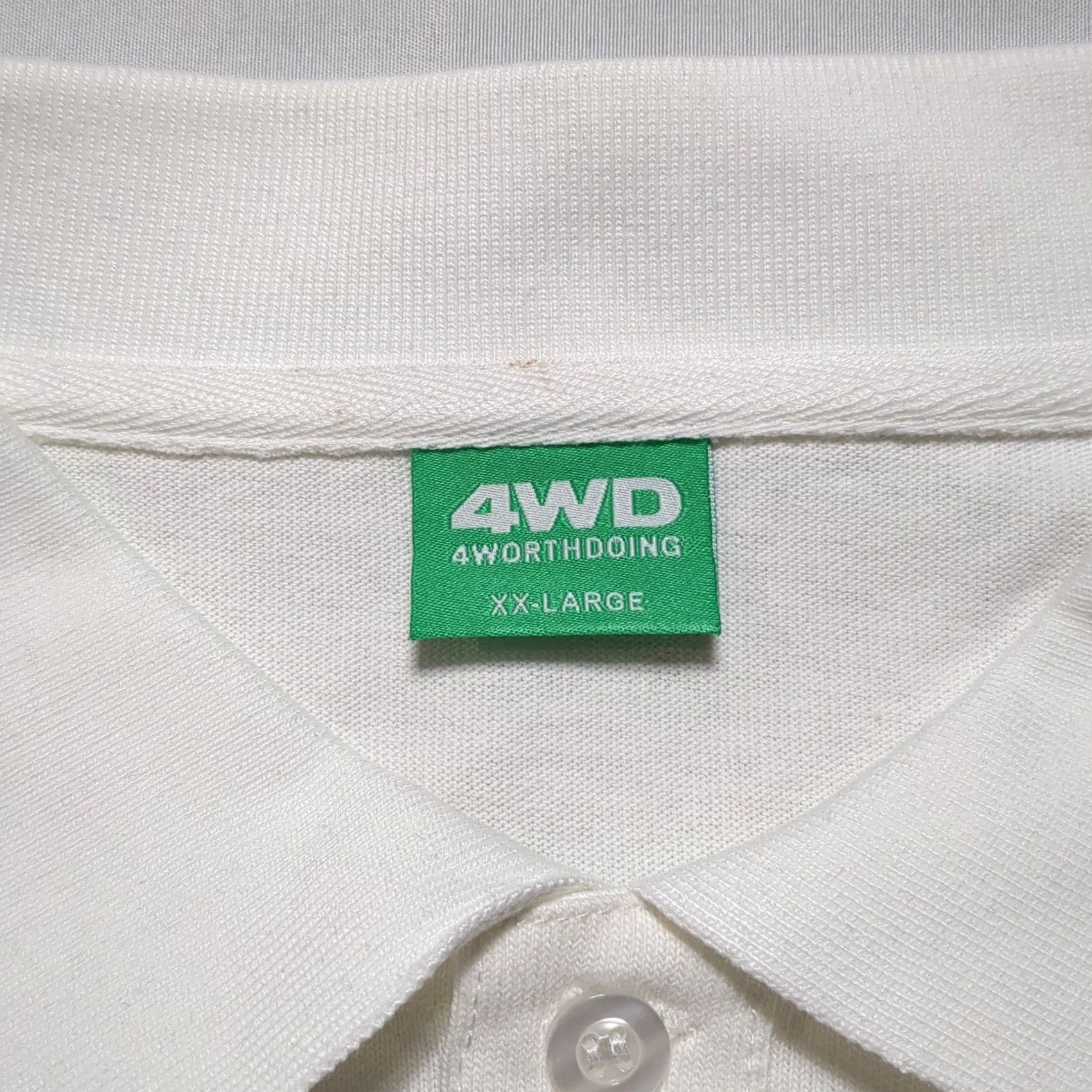 Vintage 4WD 4WorthDoing Polo Shirt Mens 2XL White Green Graphic Print Mirrored Logo Short Sleeve Casual Polo Shirt Size US XXL / EU 58 / 5 - 4 Thumbnail