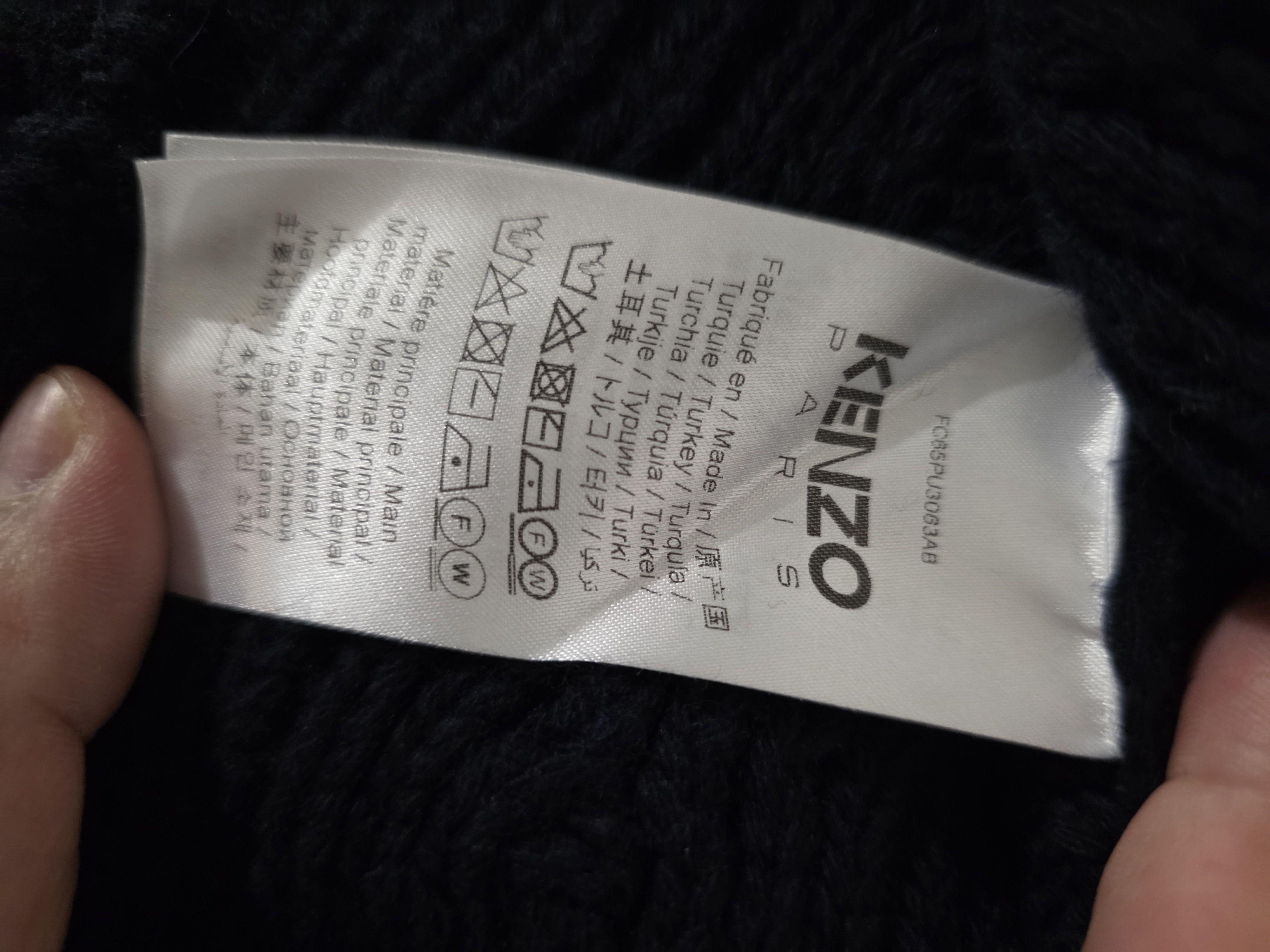 Kenzo Kenzo Navy Kenzo Paris Cable Sweater Size L Size US L / EU 52-54 / 3 - 8 Thumbnail