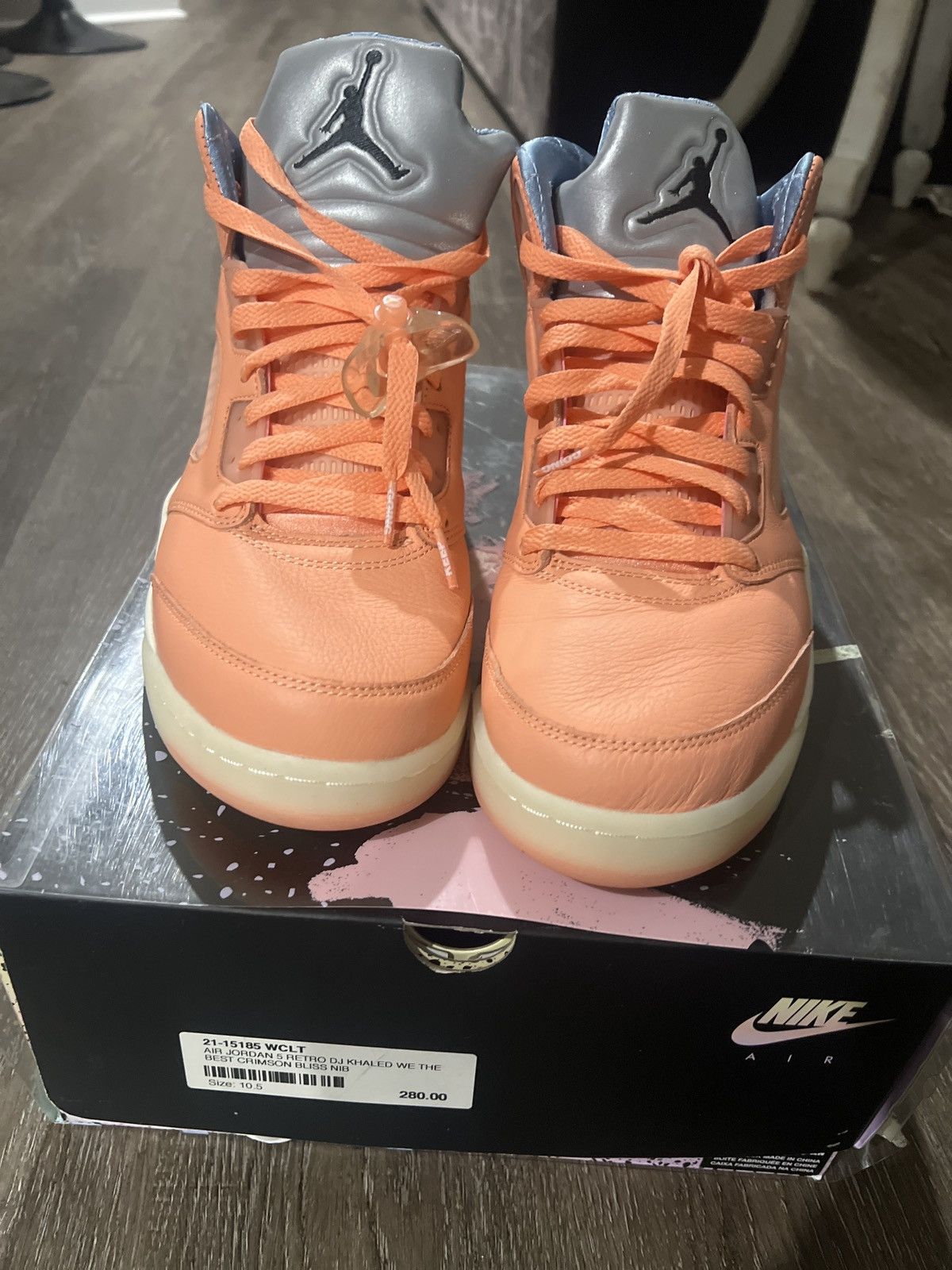 Jordan Brand AIR JORDAN 5 RETRO DJ KHALED WE THE BEST CRIMSON BLISS NIB Size US 10.5 / EU 43-44 - 4 Thumbnail