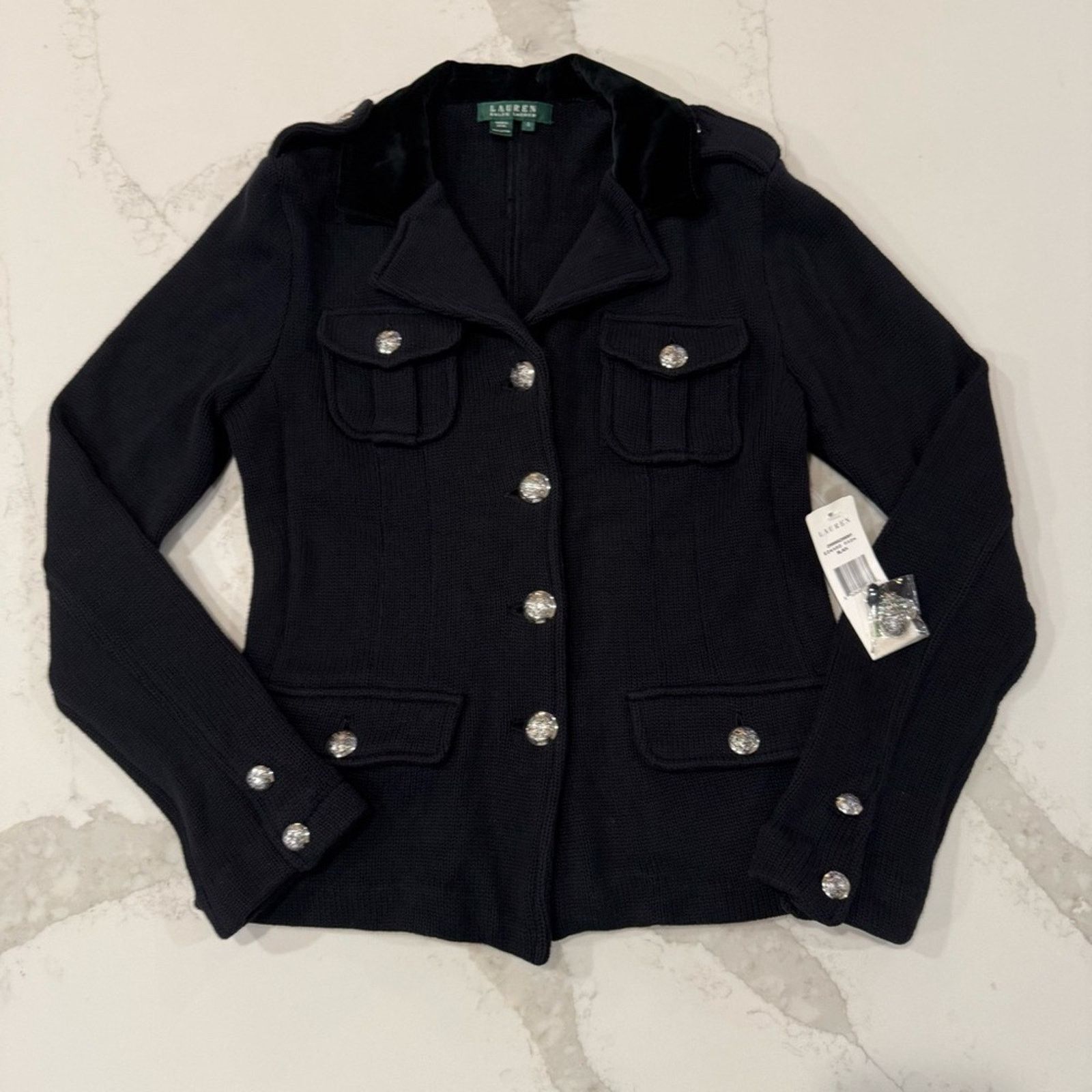 Lauren Ralph Lauren Lauren Ralph Lauren NWT Military Knit Blazer Jacket Womens S Size S / US 4 / IT 40 - 2 Thumbnail