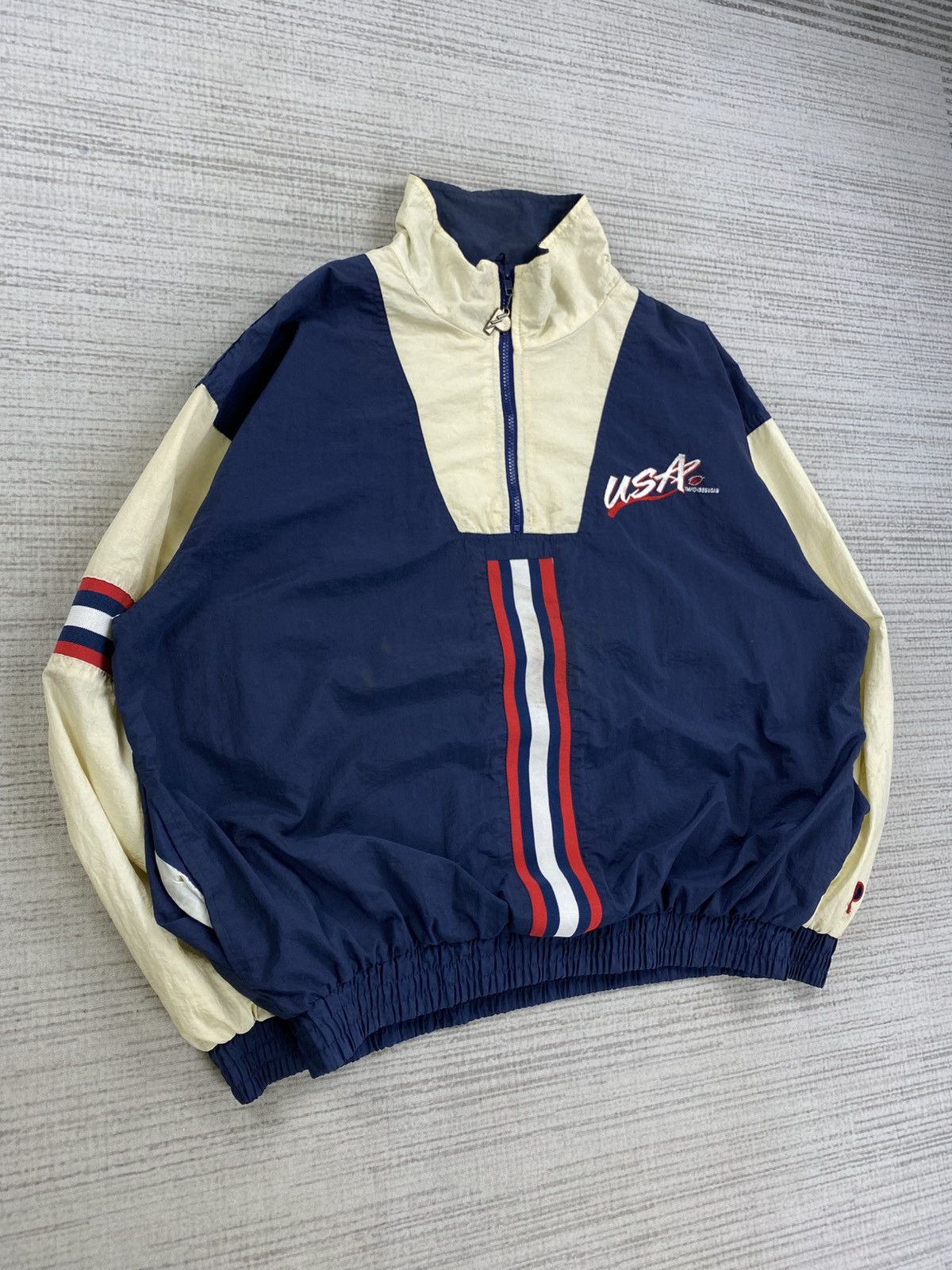 Pro Player × Vintage Vtg 90s Pro Player USA Big Embroiderey Quarter Zipper Jacket Size US XXL / EU 58 / 5 - 3 Thumbnail