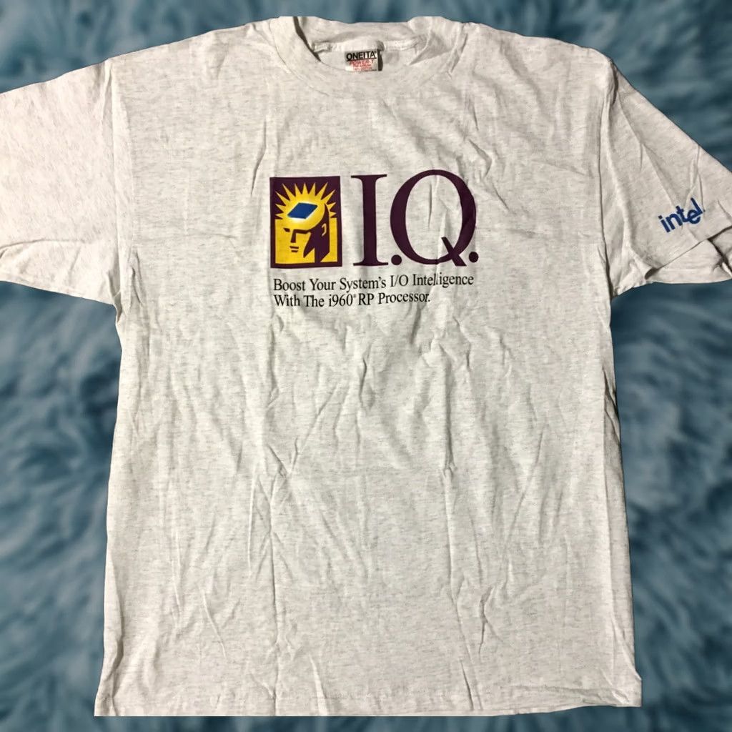 Apple VINTAGE Intel i960 Promo Shirt XL Gray Short Sleeve Crew Neck Men T-Shirt 90s Vintage Grunge Tech Logo Shirt Size US XL / EU 56 / 4 - 1 Thumbnail