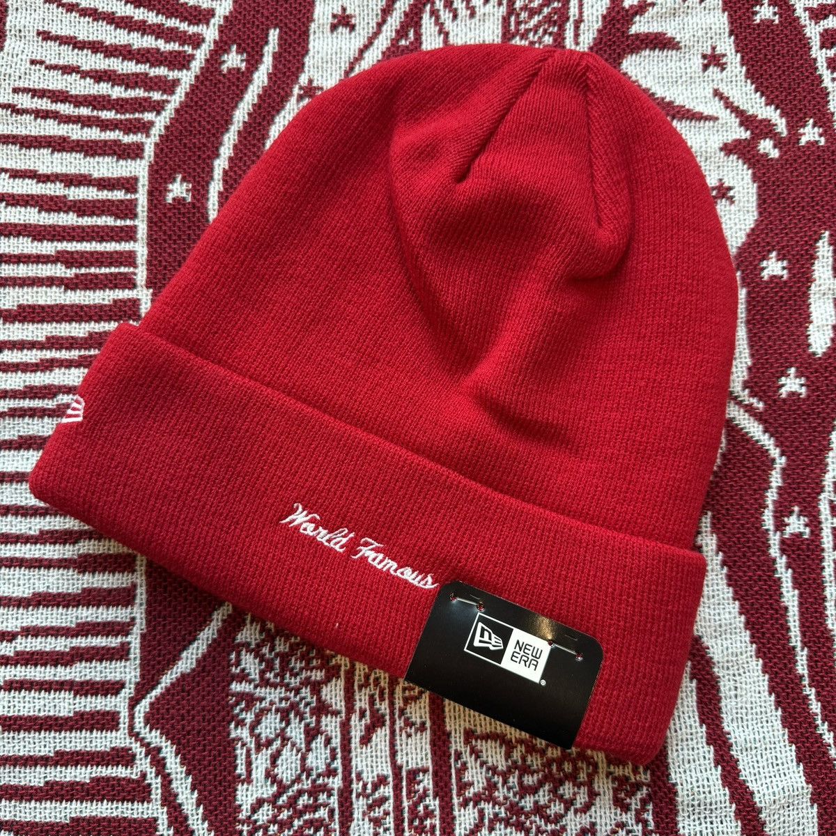 New Era × Supreme FW17 Supreme New Era Box Logo Beanie Red Size ONE SIZE - 3 Thumbnail