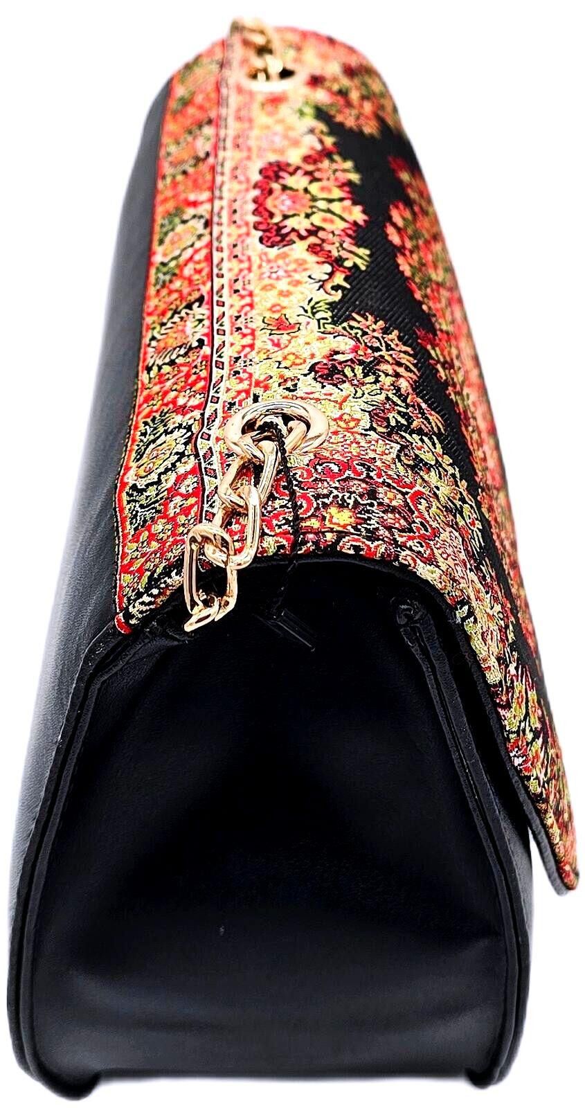 The Unbranded Brand Elegant Black and Multicolor Patterned Shoulder Bag Size ONE SIZE - 5 Thumbnail