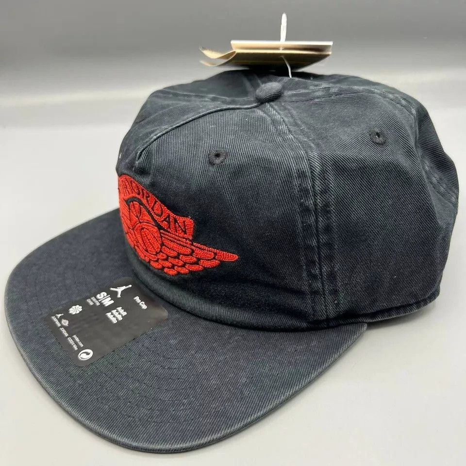 Jordan Brand Air Jordan Wings Hat Men S-M Denim Washed Jumpman Strap Back Size ONE SIZE - 2 Thumbnail