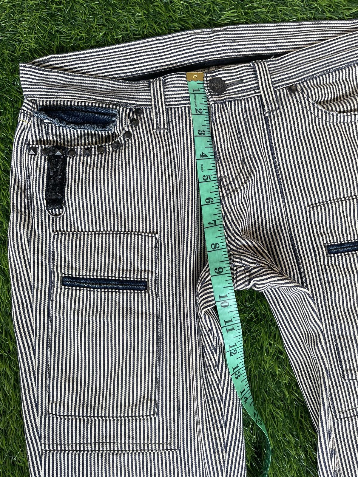 Murder License Vintage 90s🔥MURDER LICENSE🔥Flared Striped Bush Pants Jeans Size US 33 - 5 Thumbnail