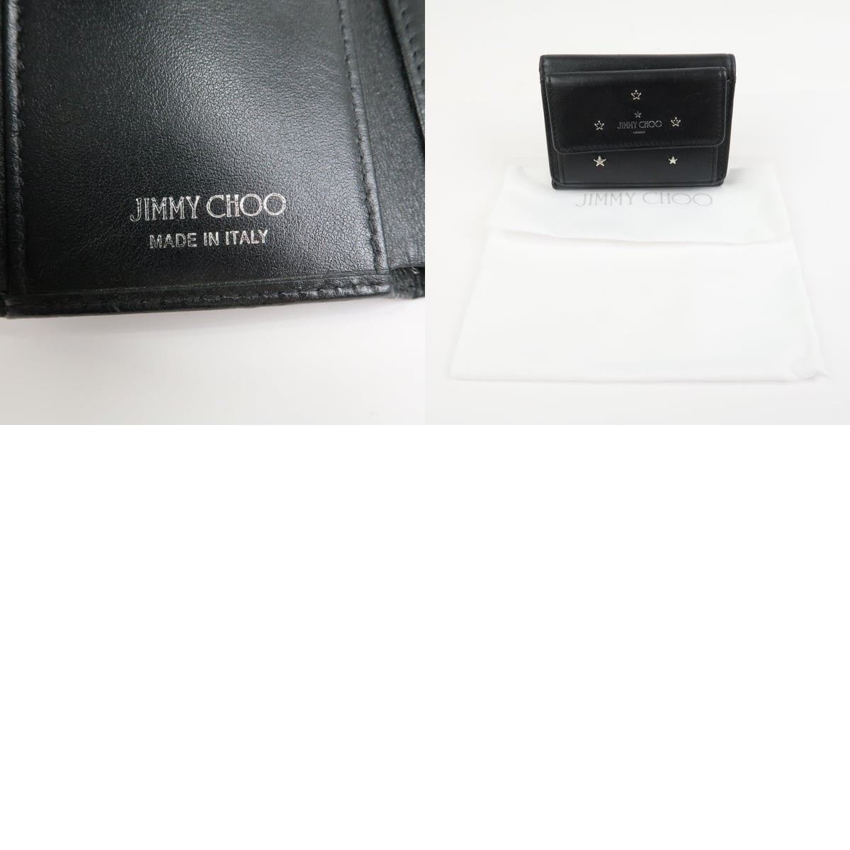 Jimmy Choo Jimmy Choo Studs Leather Tri-Fold Compact Wallet Black Size ONE SIZE - 8 Thumbnail