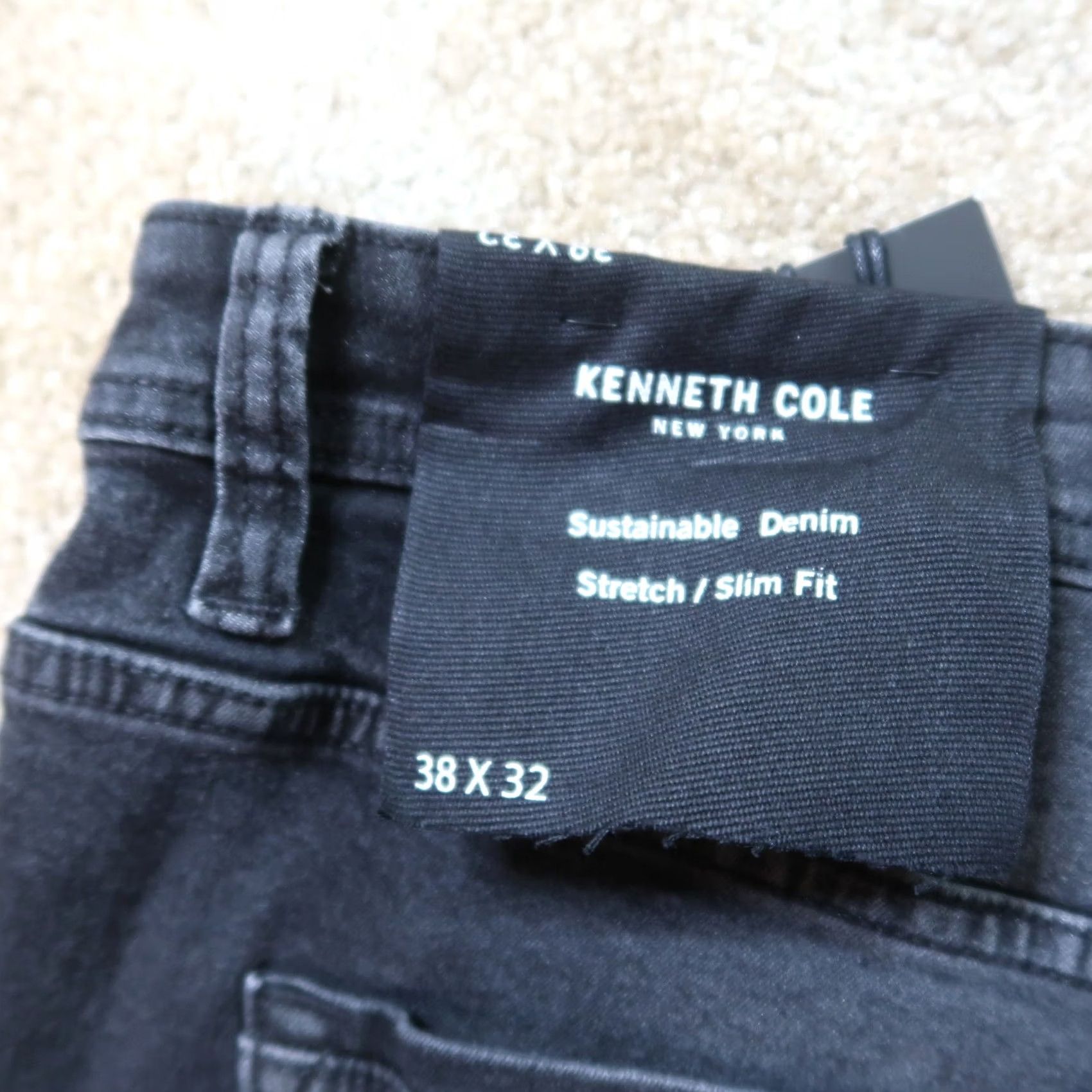 Kenneth Cole kenneth cole Slim Fit Jeans Men 36x32 Black Straight Leg Denim New with Tags Regular 5-Pocket Stretch Modern Preppy Clothing Mens Size US 36 / EU 52 - 7 Thumbnail