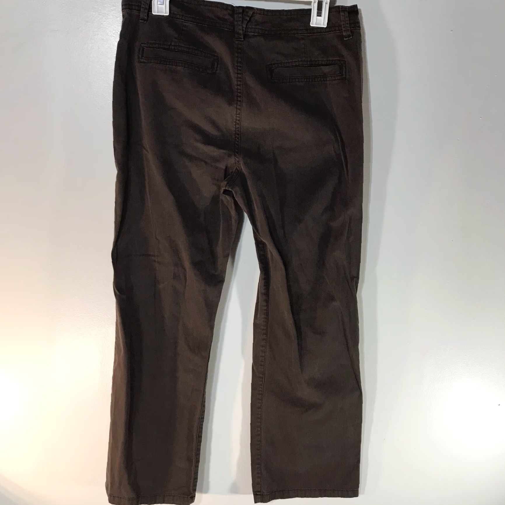 Gloria Vanderbilt GLORIA VANDERBILT Brown Khaki Straight Fit Pants Womens Petite Size 12P Casual Workwear Stretch Lightweight Size 34" / US 12 / IT 48 - 2 Thumbnail