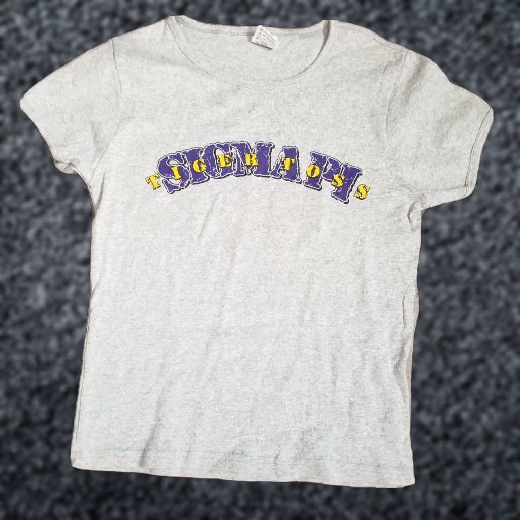 Anvil VINTAGE Sigma Pi T Shirt - Sorority Graphic Tee - Womens S - 1999 Tiger Toss - Gray - Double Sided Size S / US 4 / IT 40 - 1 Thumbnail