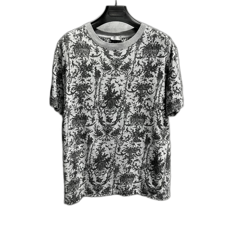 Dior Dior Gray Floral Print Short Sleeve Top Size US M / EU 48-50 / 2 - 1 Thumbnail