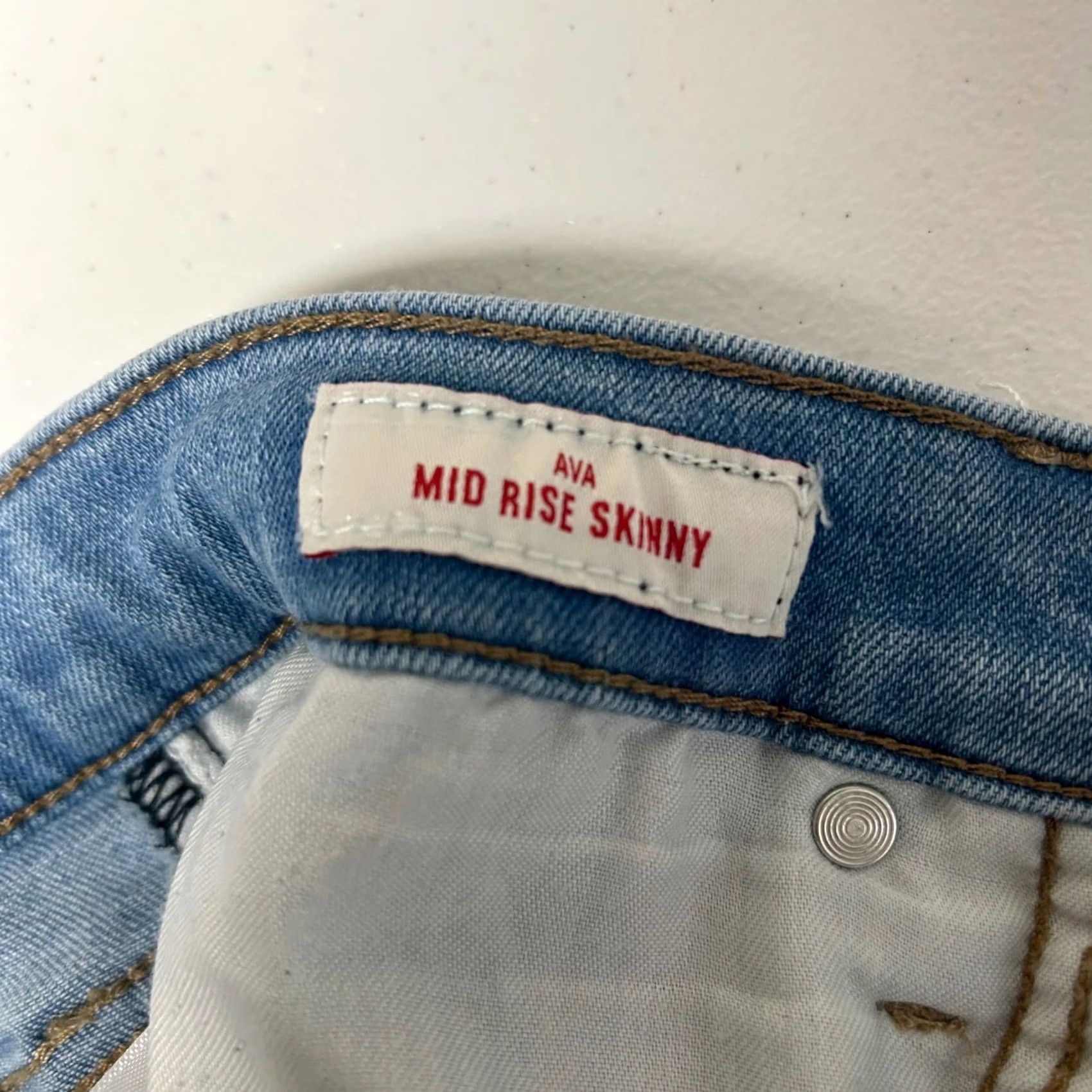 Lucky Brand Lucky Brand Ava Skinny Jeans Womens 8/29 Blue Mid Rise Raw Hem Size 30" / US 8 / IT 44 - 6 Thumbnail