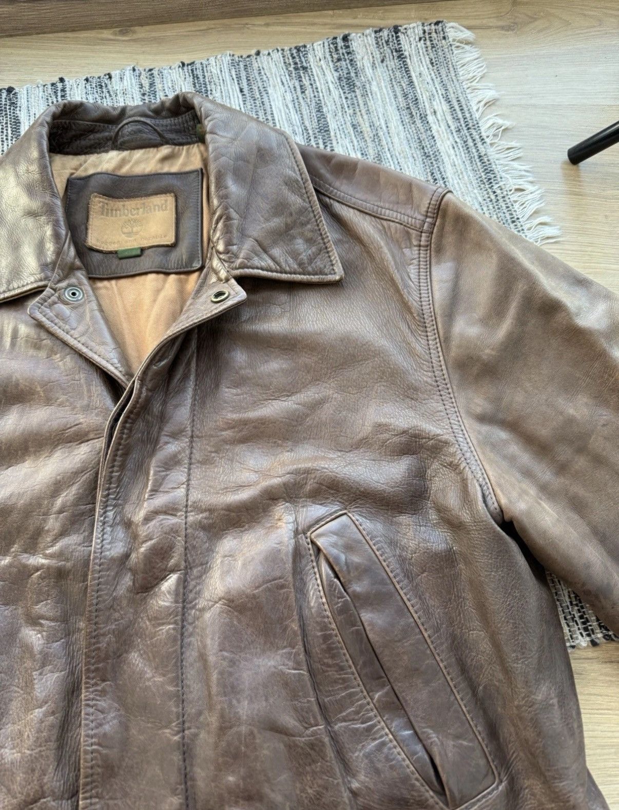 Timberland VINTAGE TIMBERLAND LEATHER COAT MENS WEATHERGEAR CASUALJAKET Size US L / EU 52-54 / 3 - 9 Thumbnail
