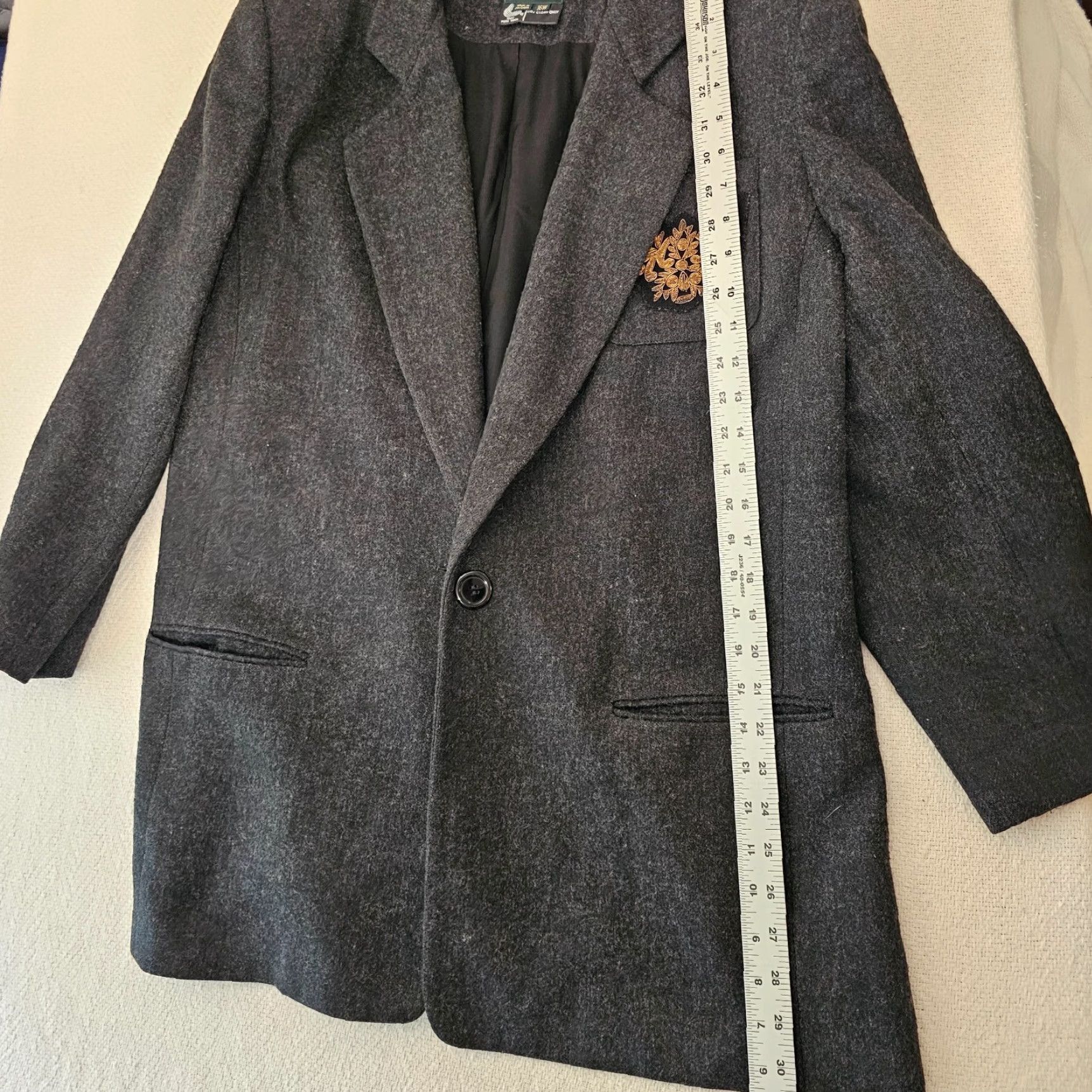 Vintage VINTAGE harvé benard Blazer Wool Dark Gray 16W Petite Pockets Womens Size XXL / US 16-18 / IT 52-54 - 5 Thumbnail