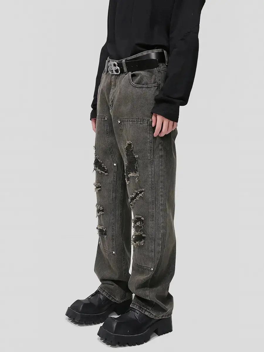 Japanese Brand Retro loose hip-hop ripped jeans Size US 32 / EU 48 - 6 Thumbnail