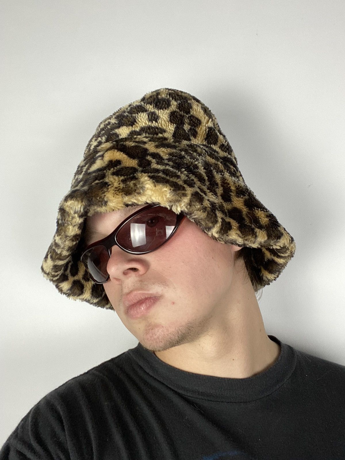 Hysteric Glamour × Japanese Brand Y2K Leopard Panama Vintage Fuzzy Hat Mohair Size ONE SIZE - 1 Thumbnail