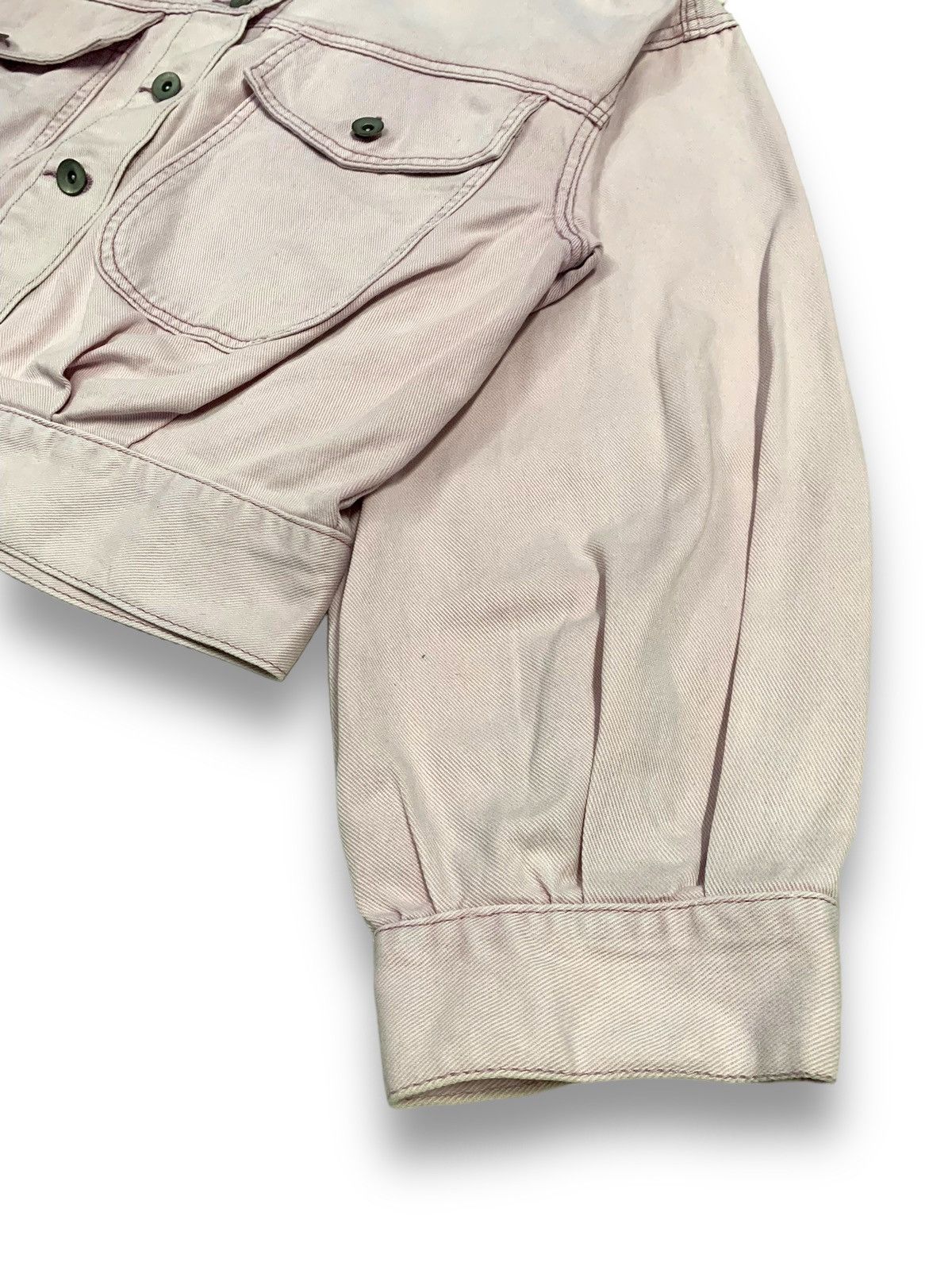 Japanese Brand Japanese Brand Faded Cropped Oversized Trucker Denim Jacket Size ONE SIZE - 12 Thumbnail