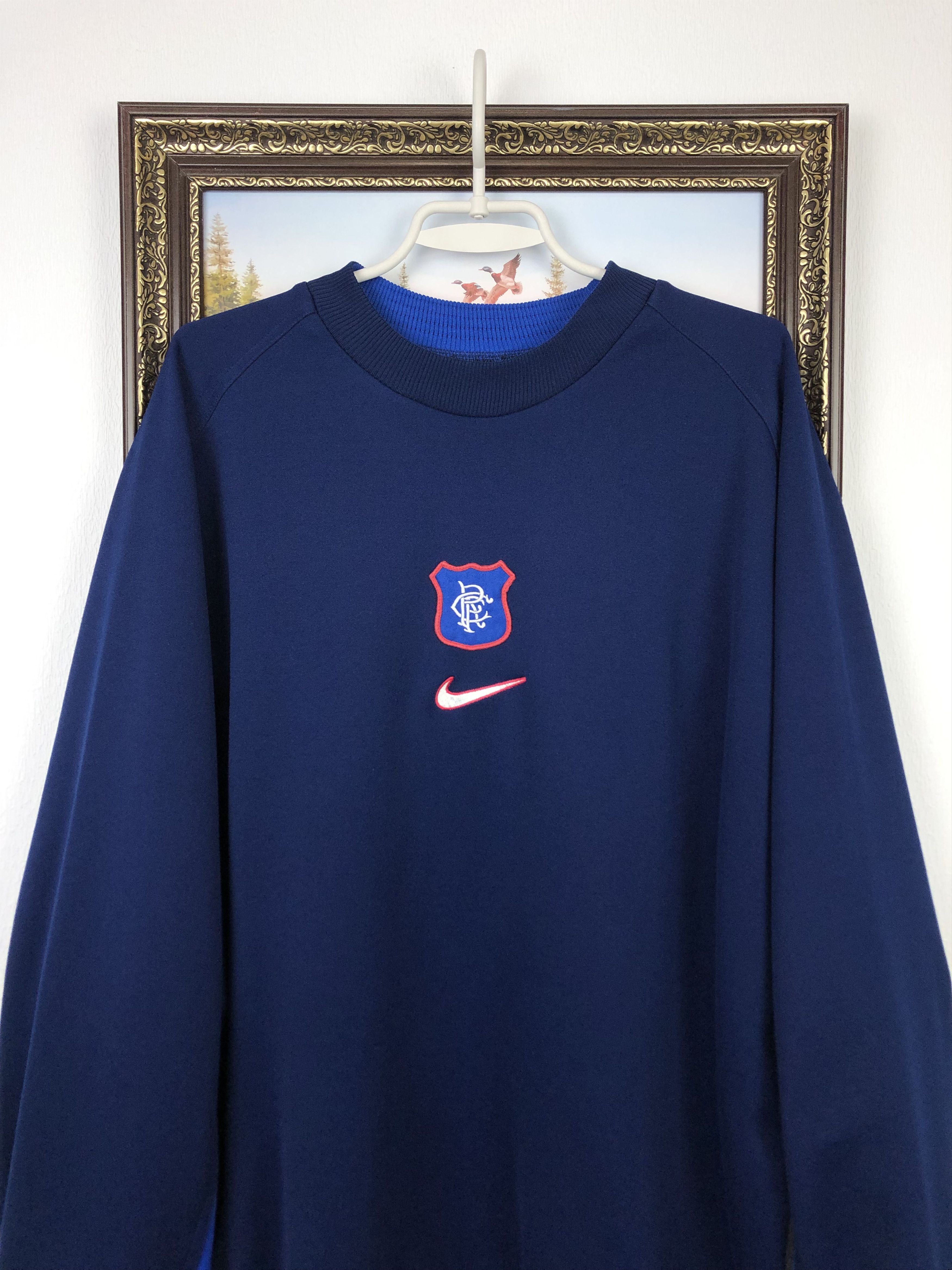 Nike Vintage Nike Glasgow Rangers Football Sweatshirt Jacket Size US XL / EU 56 / 4 - 2 Thumbnail