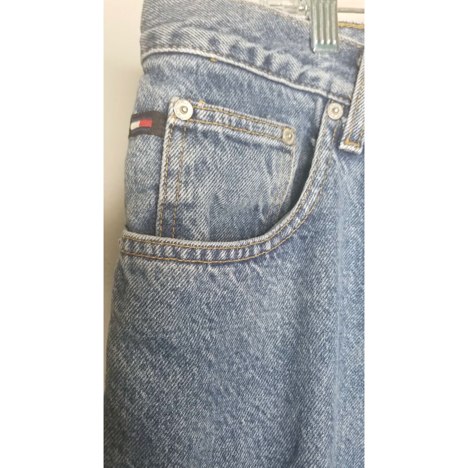 Tommy Hilfiger VINTAGE Tommy Hilfiger Jeans 36X32 Denim Blue Mens 90s Big Flag Straight Jeans Size US 36 / EU 52 - 2 Thumbnail