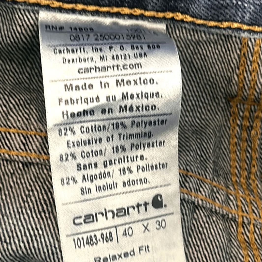 Carhartt VINTAGE Carhartt Jeans Mens Holter Relaxed Fit W40 L30 Blue 30" Inseam Mens Jeans Carhartt Relaxed Fit Jeans Blue 40W 30L Men Size US 40 / EU 56 - 7 Thumbnail