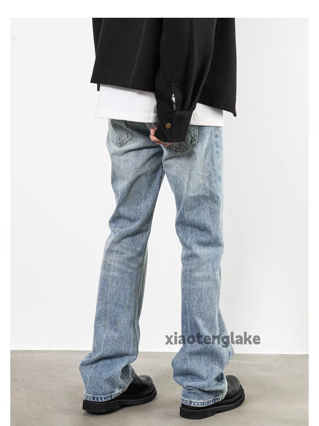 Designer Unisex washed faded cleanfit yuppie y2k hiphop jeans Size US 28 / EU 44 - 1 Thumbnail