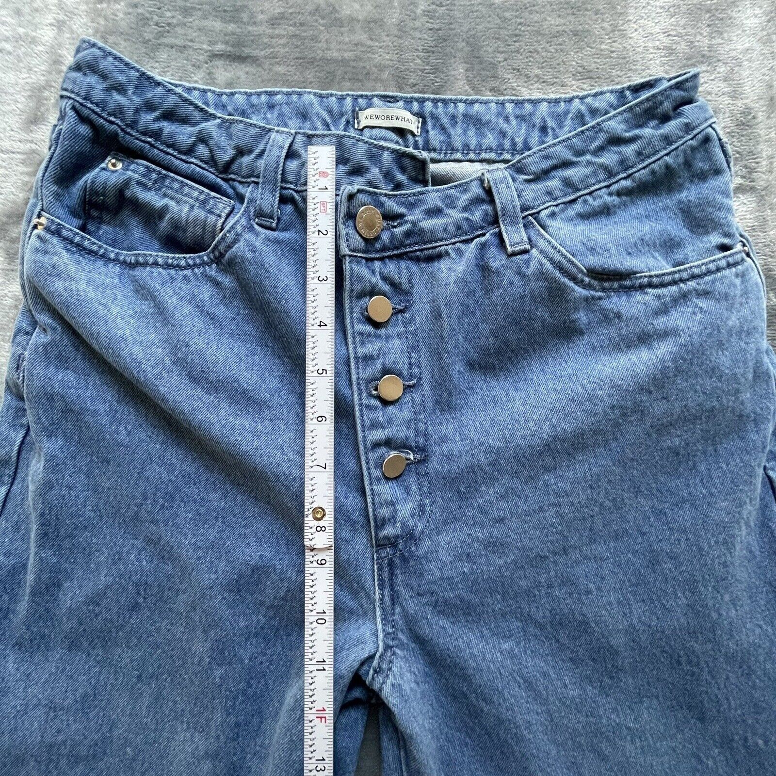 WeWoreWhat We Wore What Jeans Womens 29 Criss Cross Button Fly Straight Size 29" - 5 Thumbnail