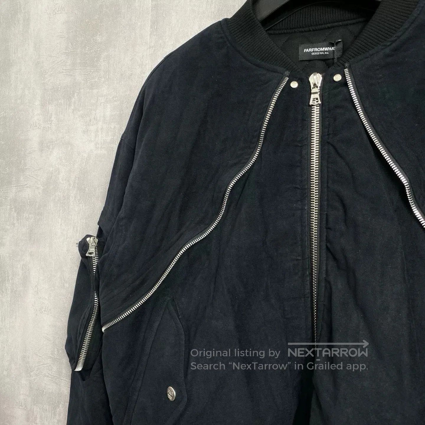 Vintage Far Archive Black Velvet Zip Bomber. Size US S / EU 44-46 / 1 - 2 Thumbnail
